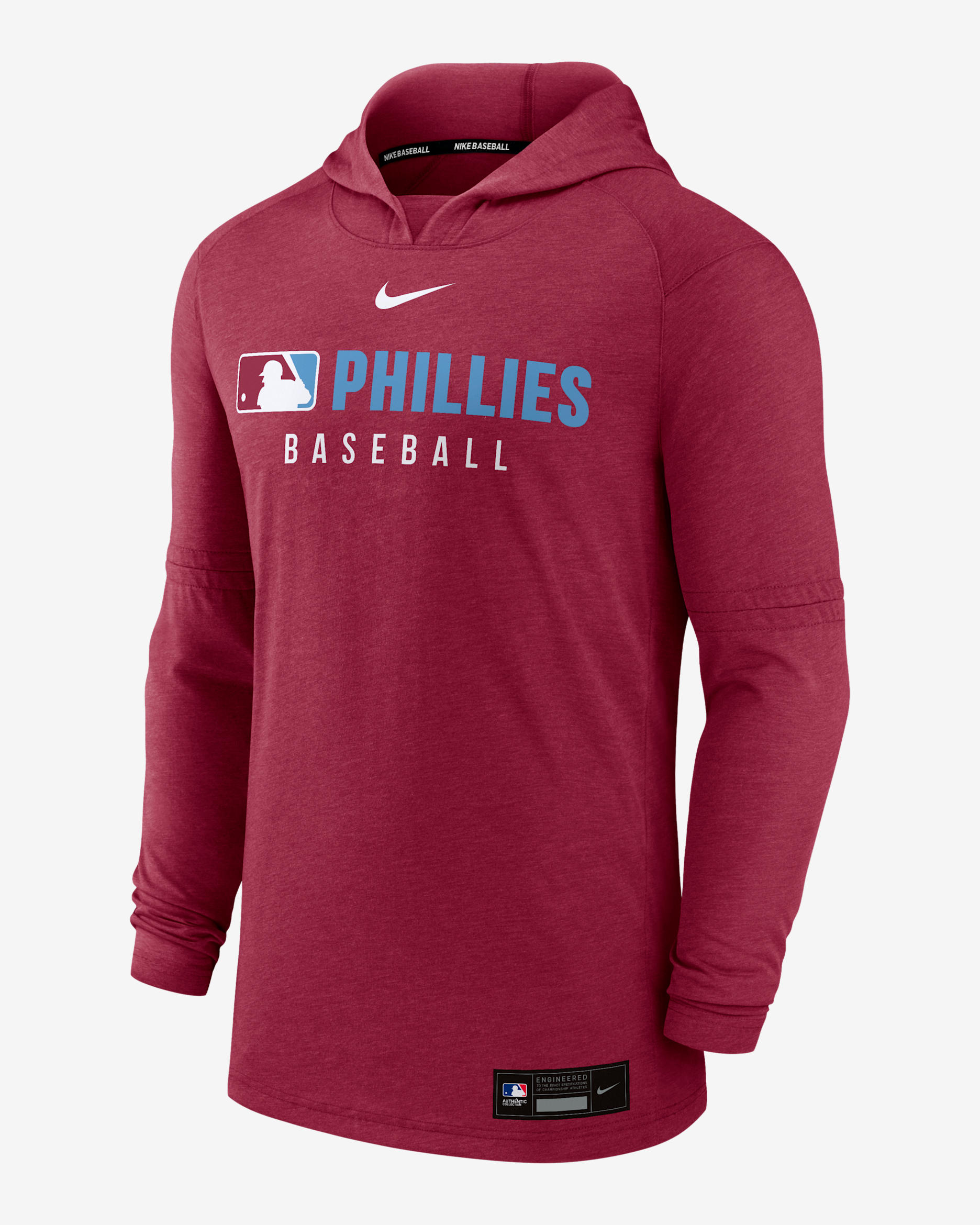 Philadelphia Phillies Authentic Collection Men's Nike Dri-FIT MLB Pullover Hoodie - Maroon