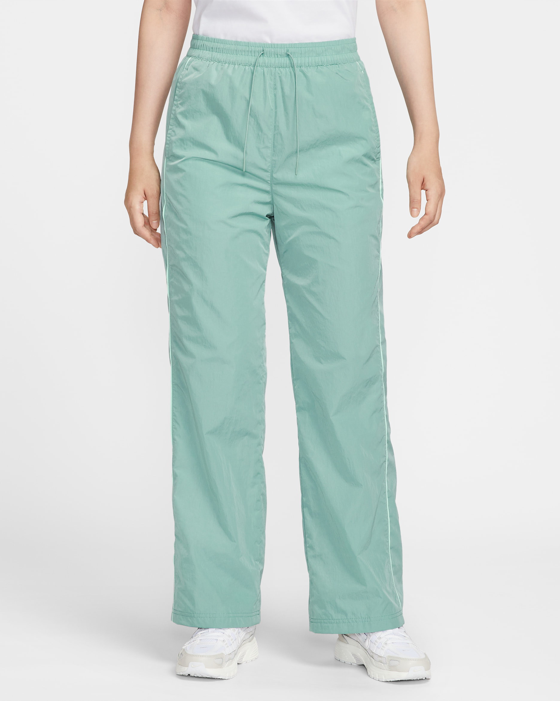 Nike Windrunner Women's High-Waisted Woven Open-Hem Trousers - Cannon/Mint Foam/Sail