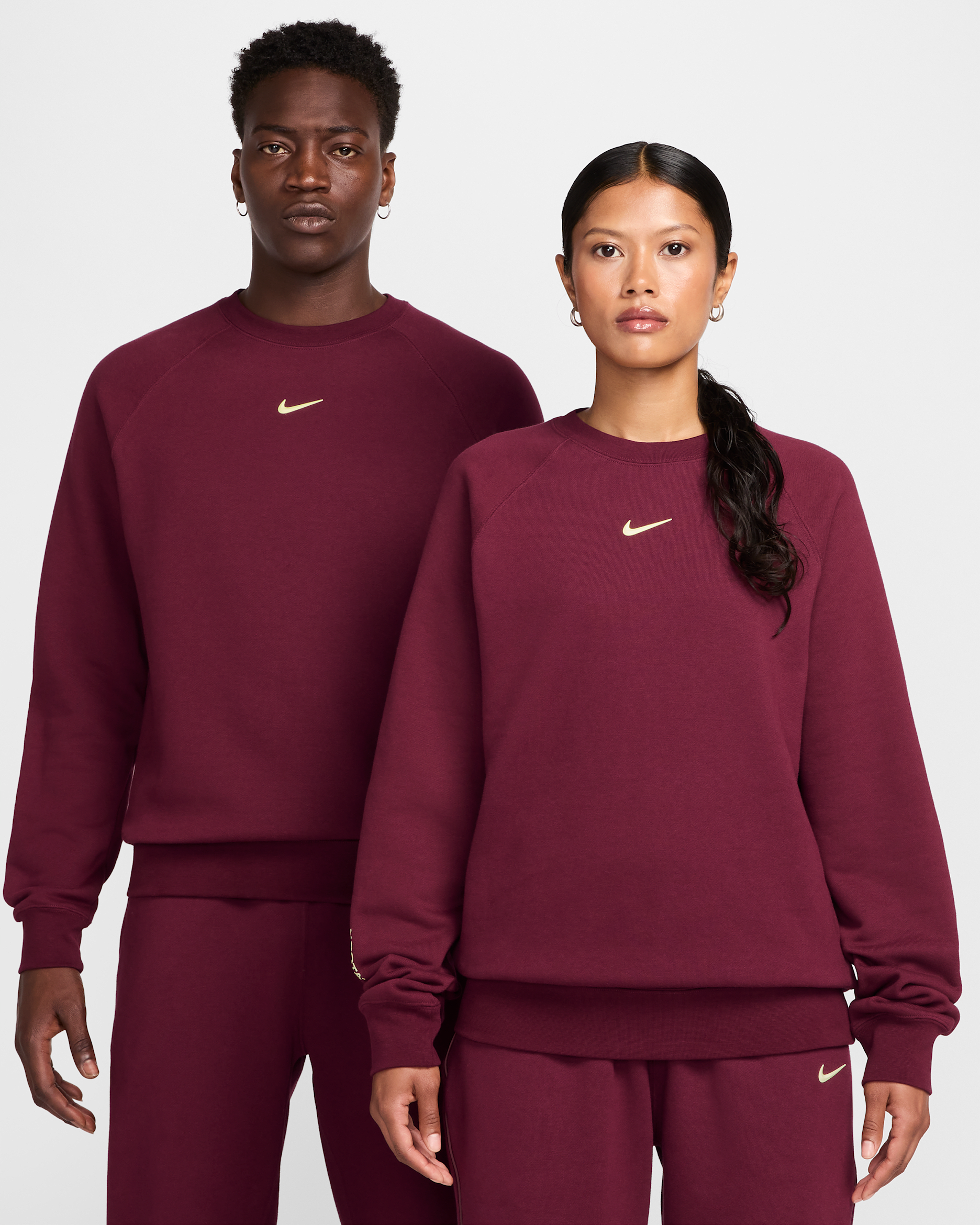 NOCTA Men's Fleece CS Crew - Dark Beetroot/Citron Tint