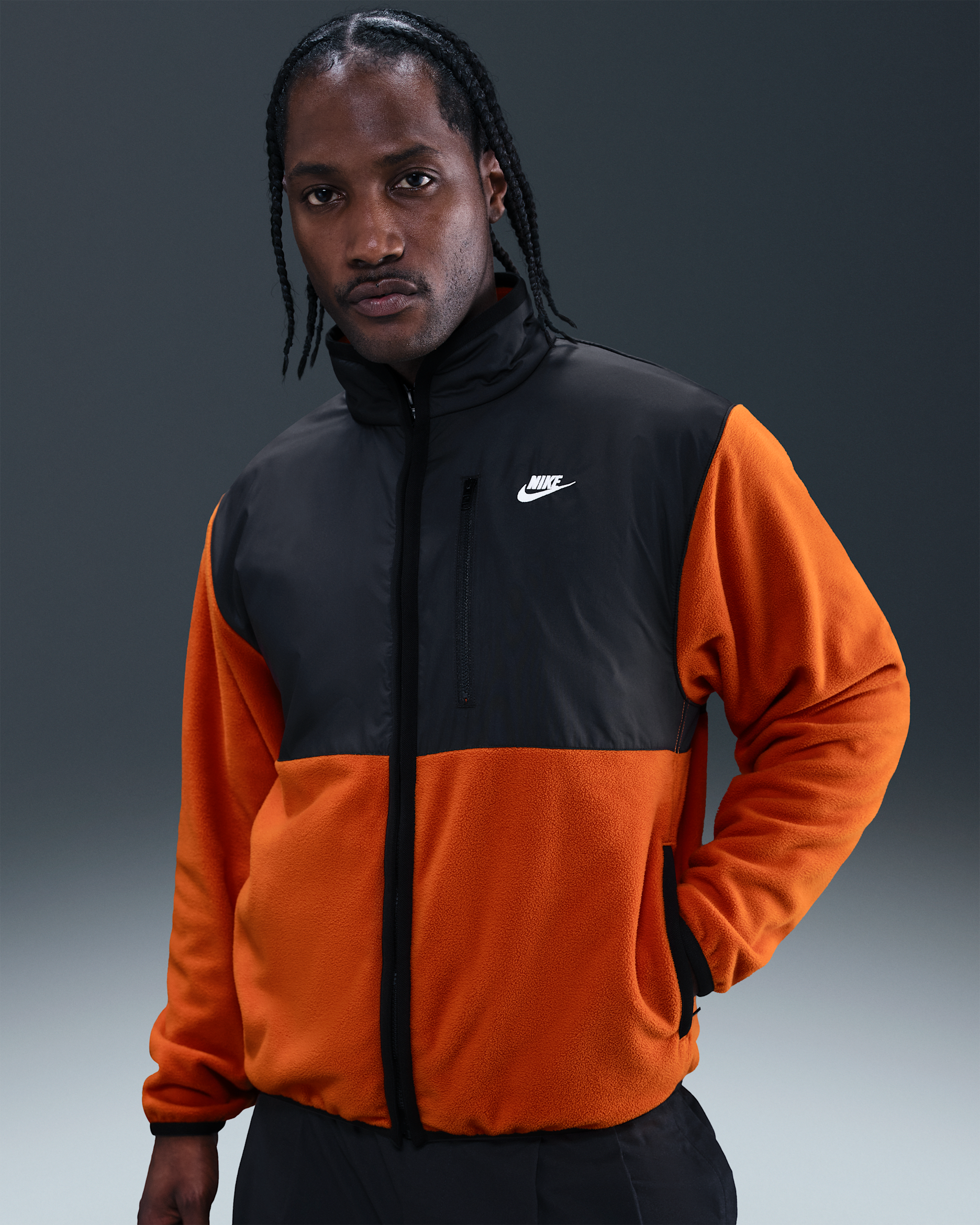 Nike Sportswear Club Jaqueta amb cremallera completa per a l'hivern - Home - Campfire Orange/Negre/Blanc