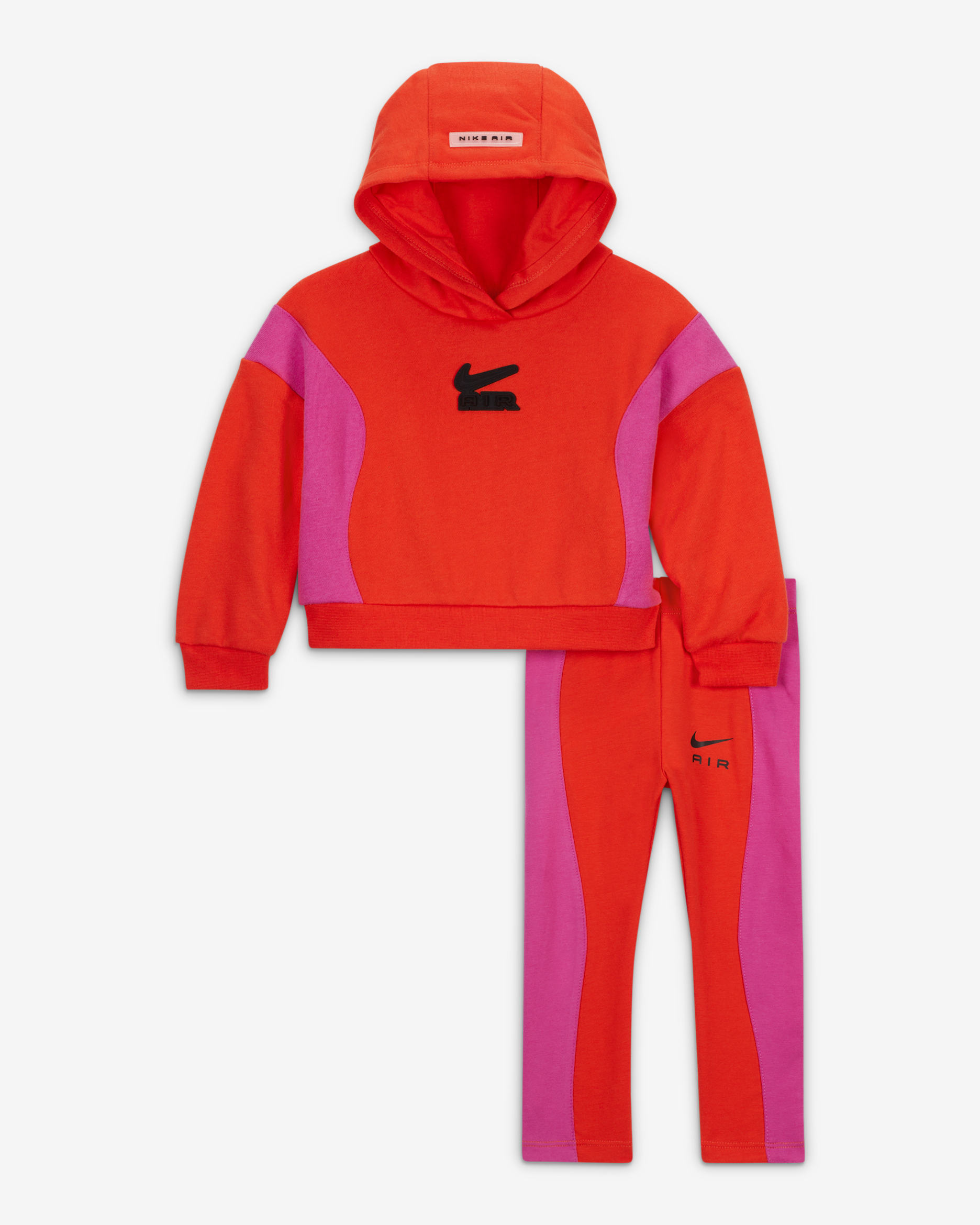 Nike Air French Terry Pullover und Leggings Set für Babys (12–24 M) - Picante Red