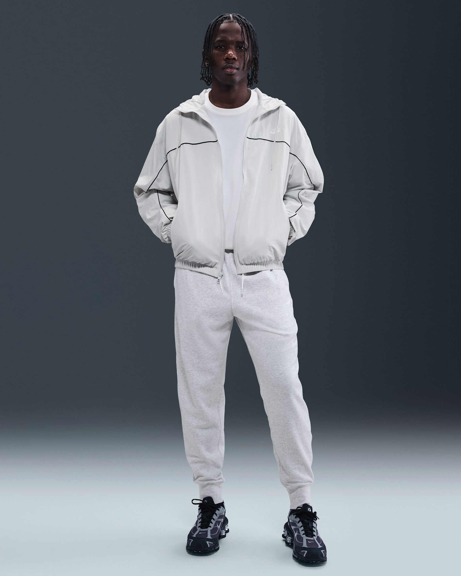 Joggers de French Terry para hombre Nike Club - Abedul jaspeado/Blanco/Blanco