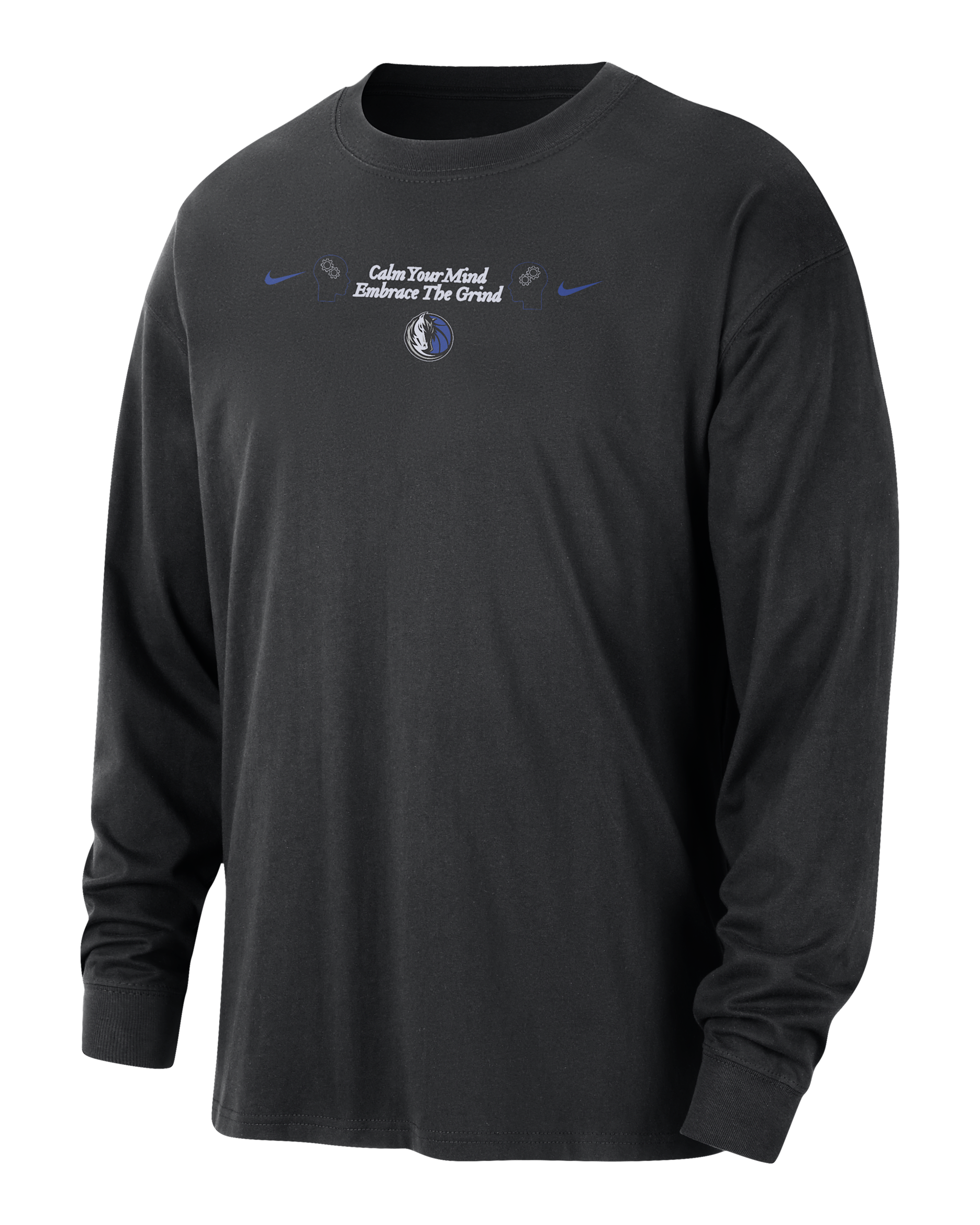 Playera de manga larga Nike de la NBA Max90 para hombre Dallas Mavericks Courtside - Negro