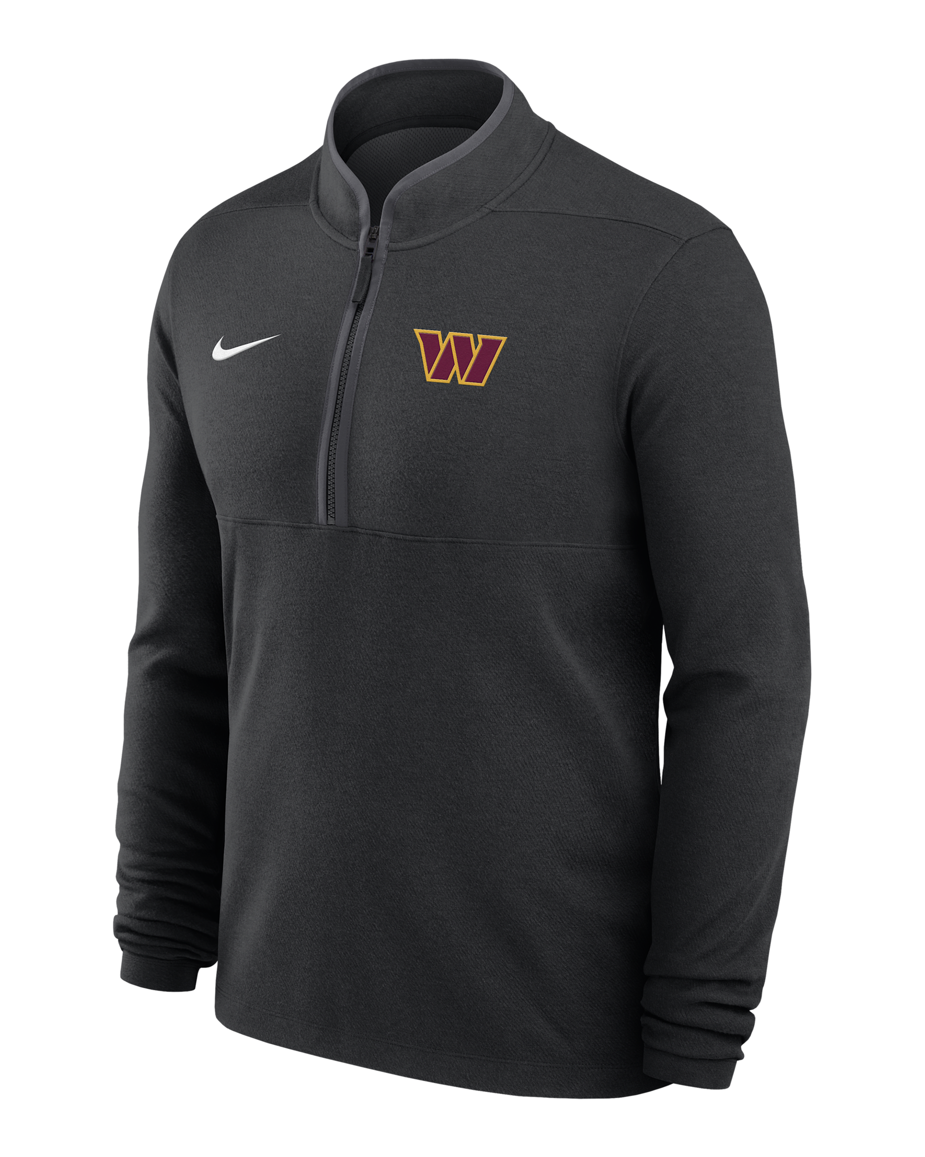 Washington Commanders Logo Victory Men's Nike Dri-FIT NFL 1/2-Zip Long-Sleeve Top - Black