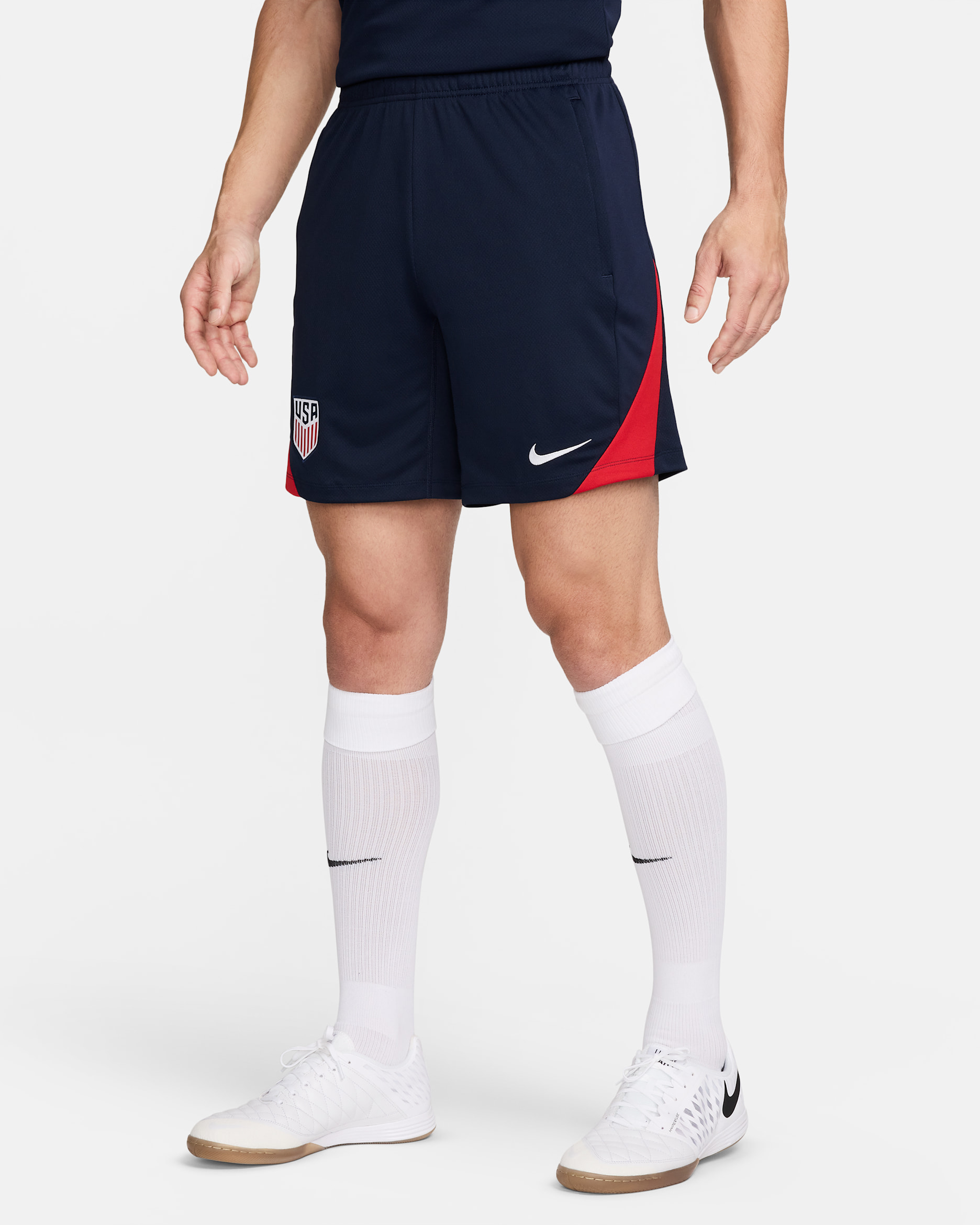USMNT Strike Men's Nike Dri-FIT Soccer Knit Shorts - Obsidian/Sport Red/White