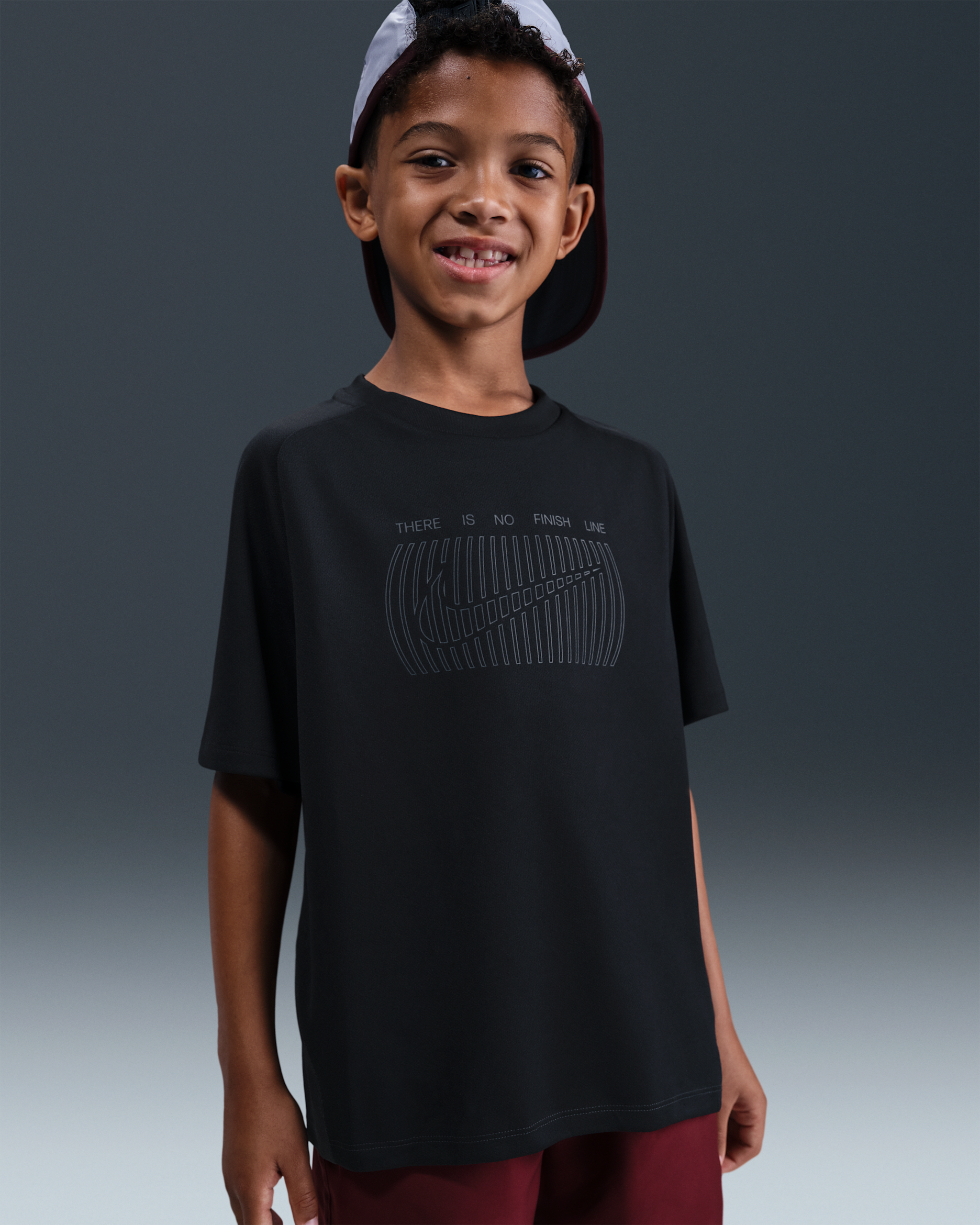 Nike Sportswear Multi Older Kids' (Boys') Dri-FIT T-Shirt - Black/Dark Smoke Grey/Dark Smoke Grey