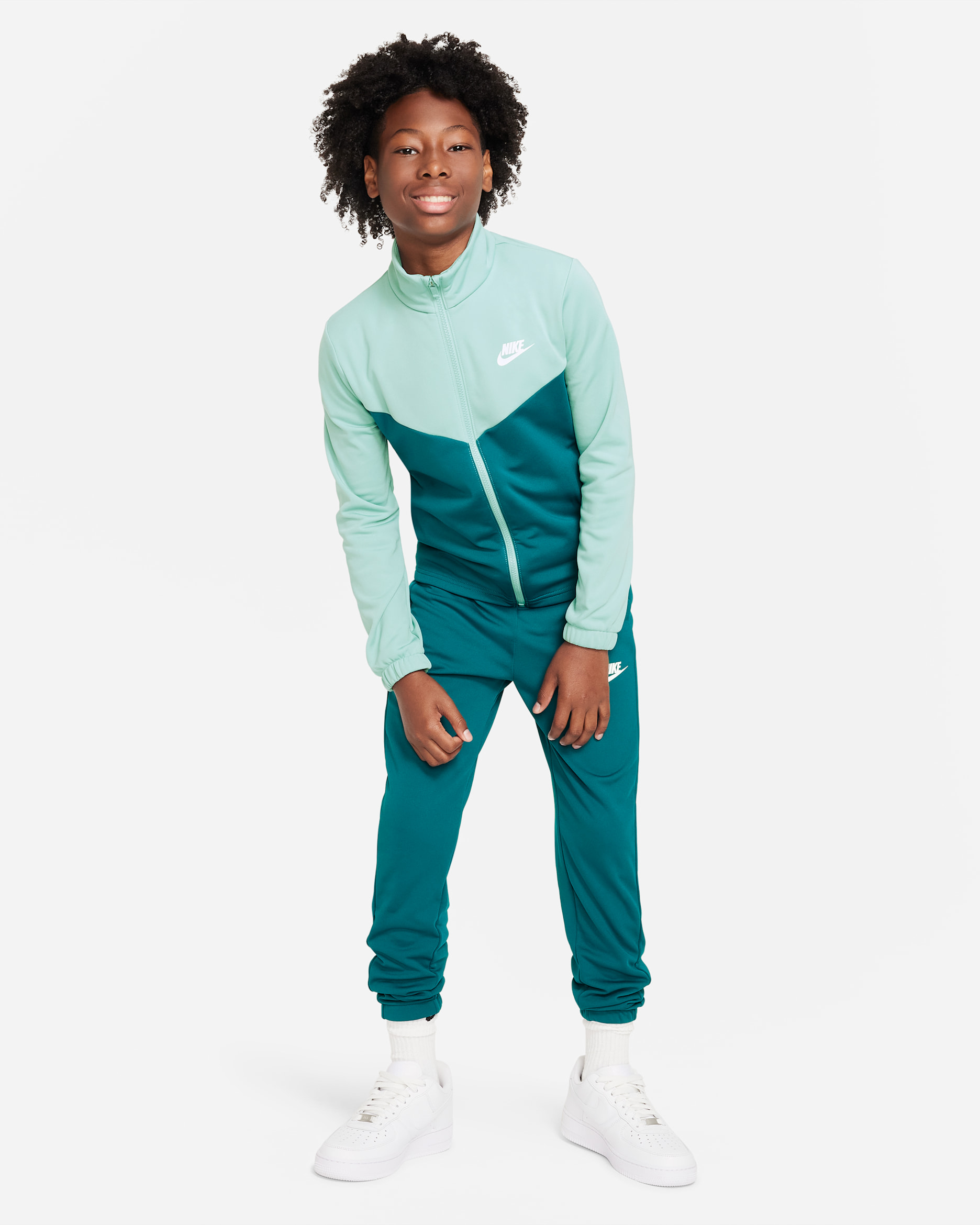 Nike Sportswear Older Kids' Tracksuit - Mineral/Geode Teal/White