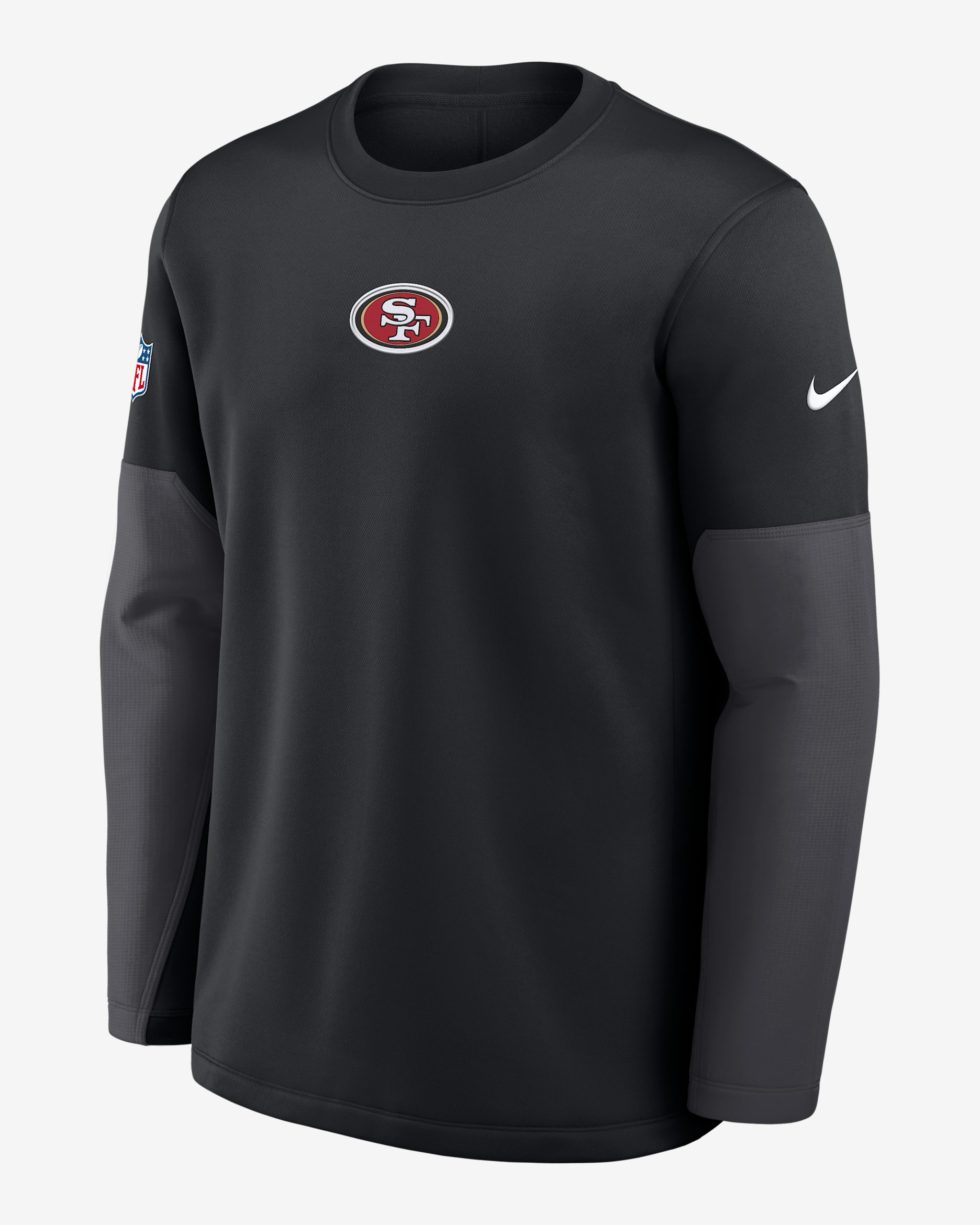 San Francisco 49ers Scripted To Win Sideline Coach Men's Nike Therma-FIT NFL Long-Sleeve T-Shirt - Black