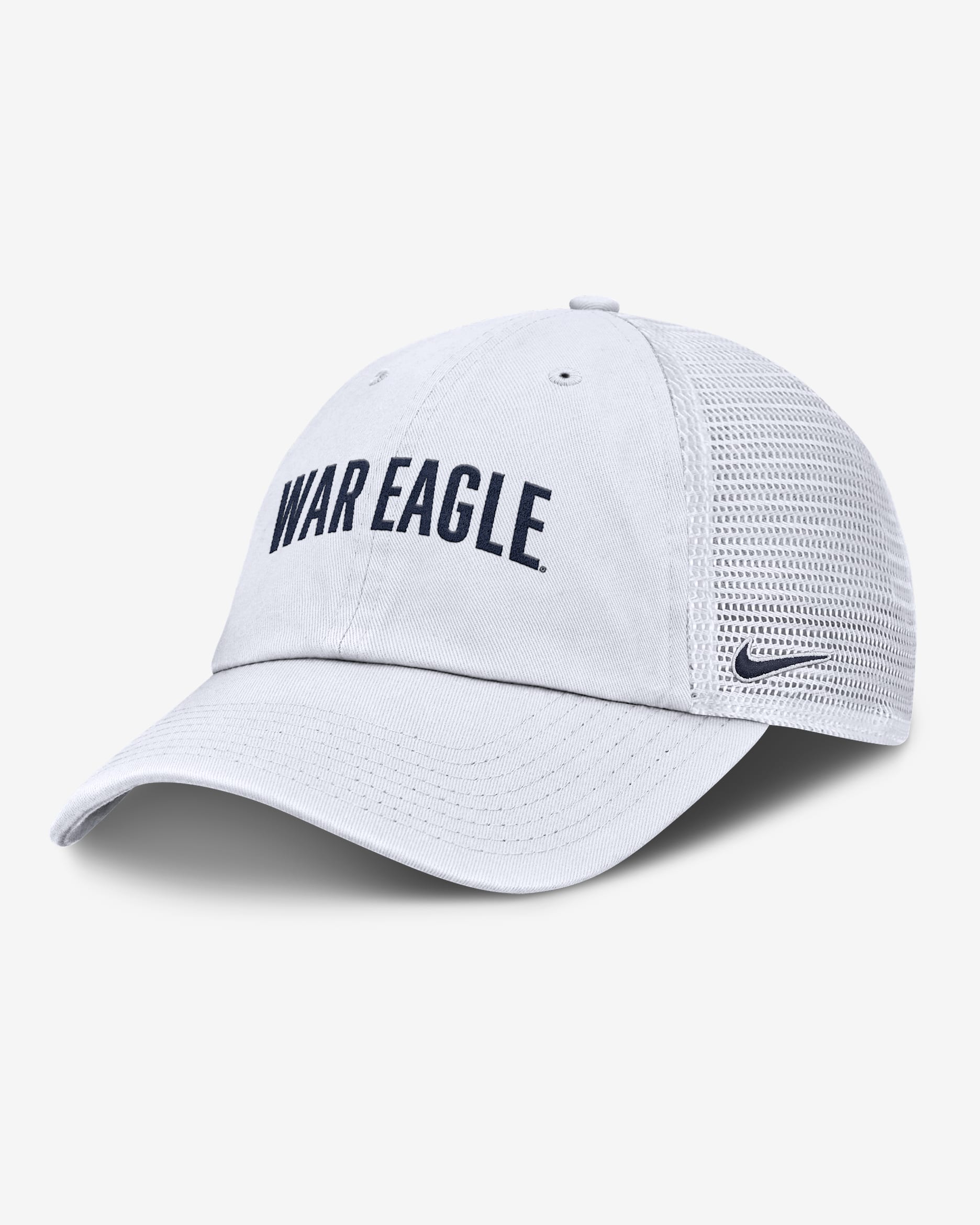 Auburn Primetime Campus Club Men's Nike College Trucker Adjustable Hat - White