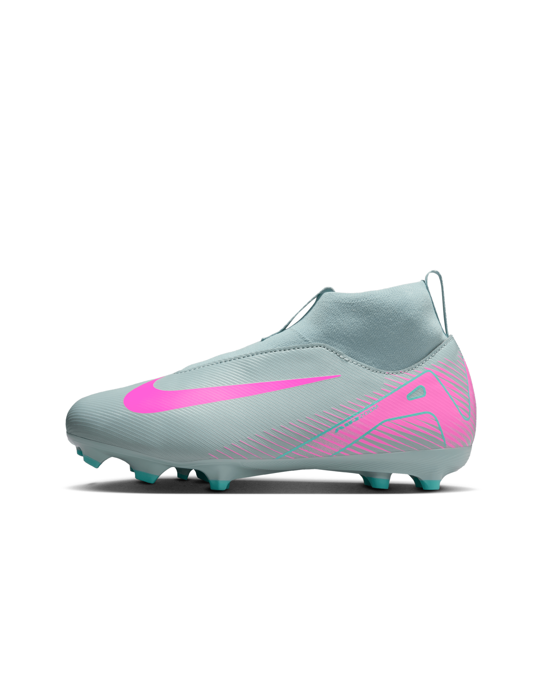 Nike Jr. Mercurial Superfly 10 Academy Younger/Older Kids' Multi-Ground High-Top Football Boot - Ocean Cube/Pink Blast