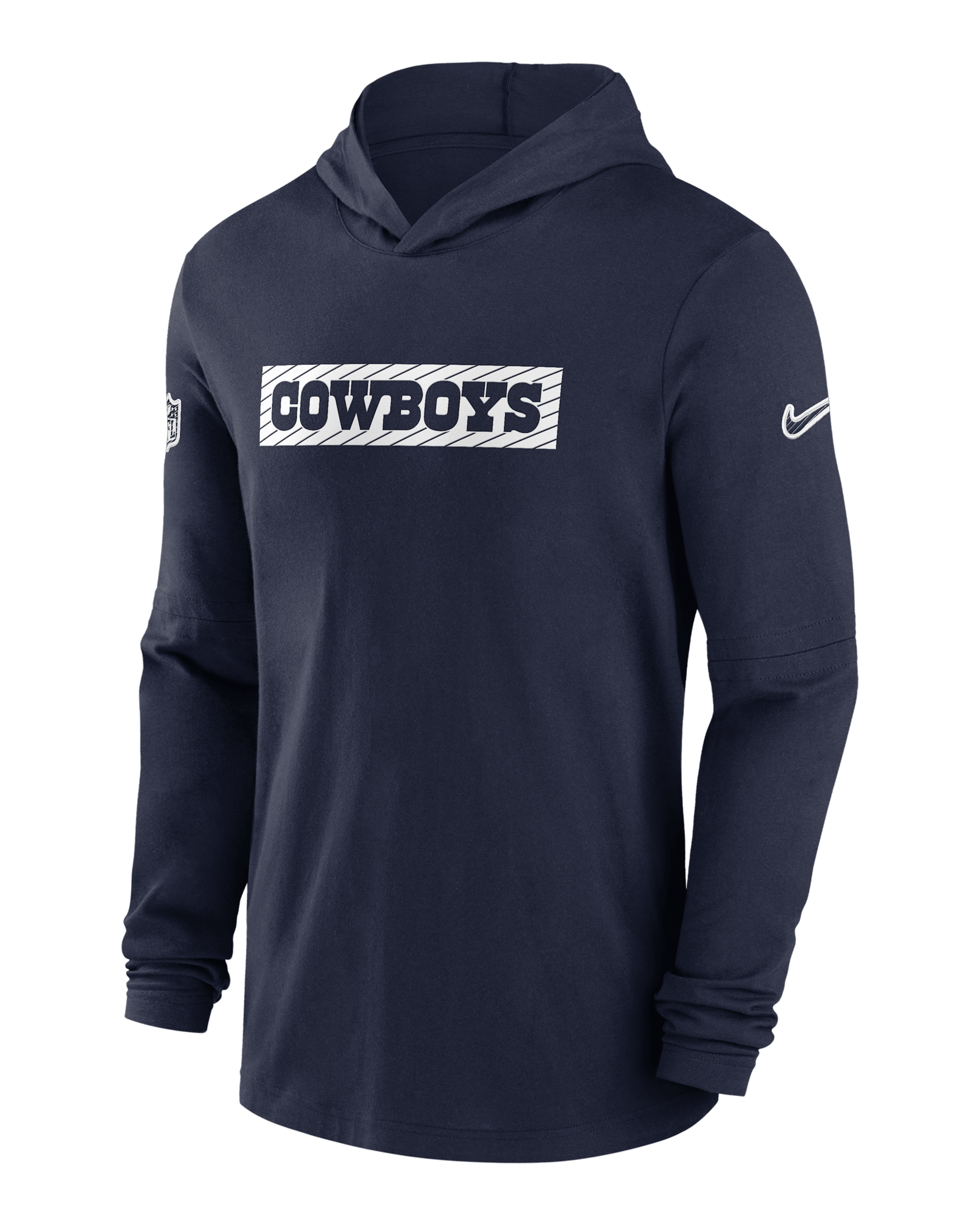 Dallas Cowboys Sideline Men's Nike Dri-FIT NFL Long-Sleeve Hooded Top - Charcoal
