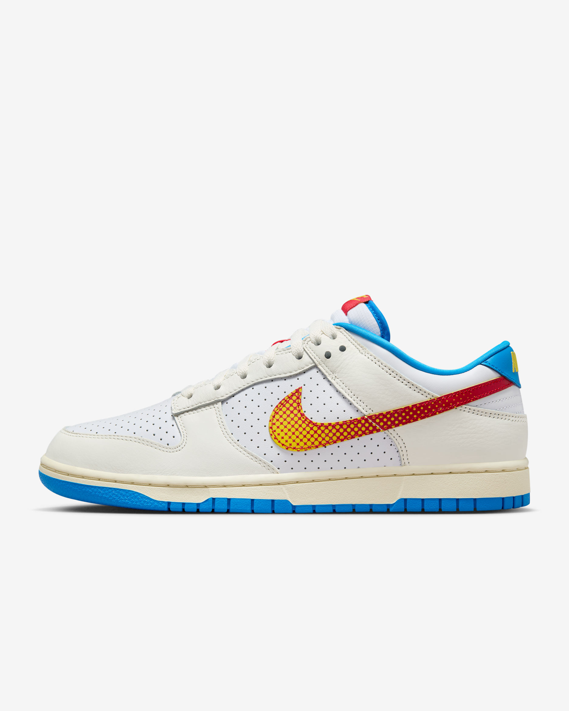 Tenis Nike Dunk Low Retro SE - Vela/Amarillo tour/Azul foto/Rojo universitario