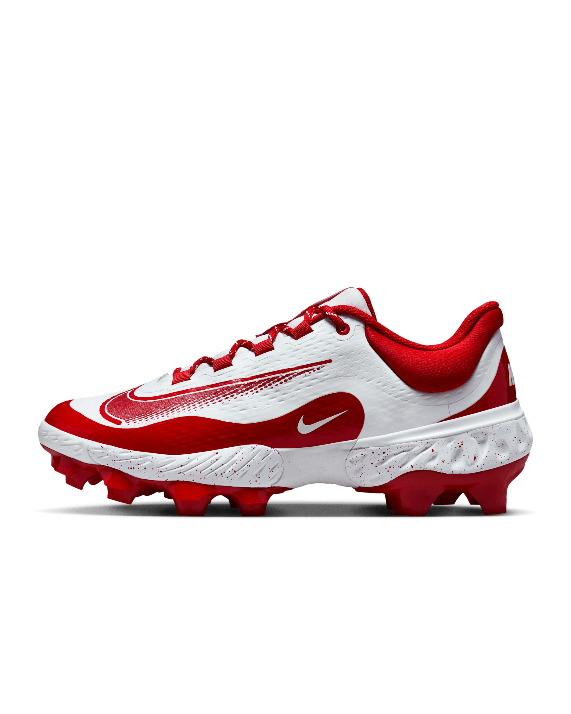 Nike Alpha Huarache Elite 4 Low MCS Men's Baseball Cleats - White/University Red