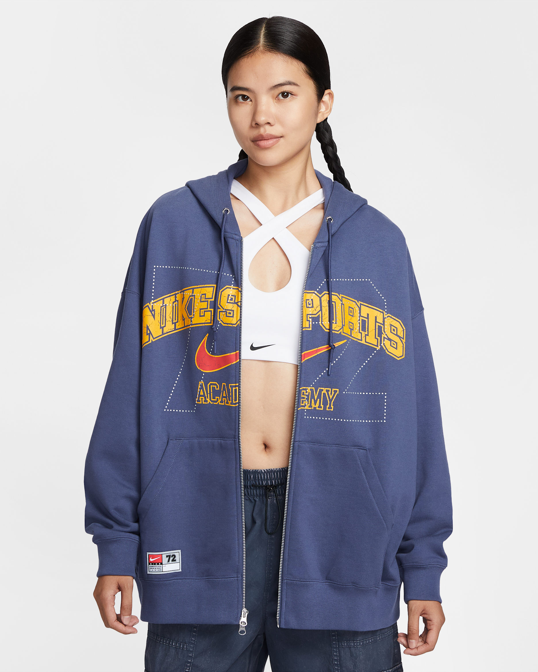 ナイキ スポーツウェア ウィメンズ オーバーサイズド フリース フルジップ パーカー - サンデッドパープル