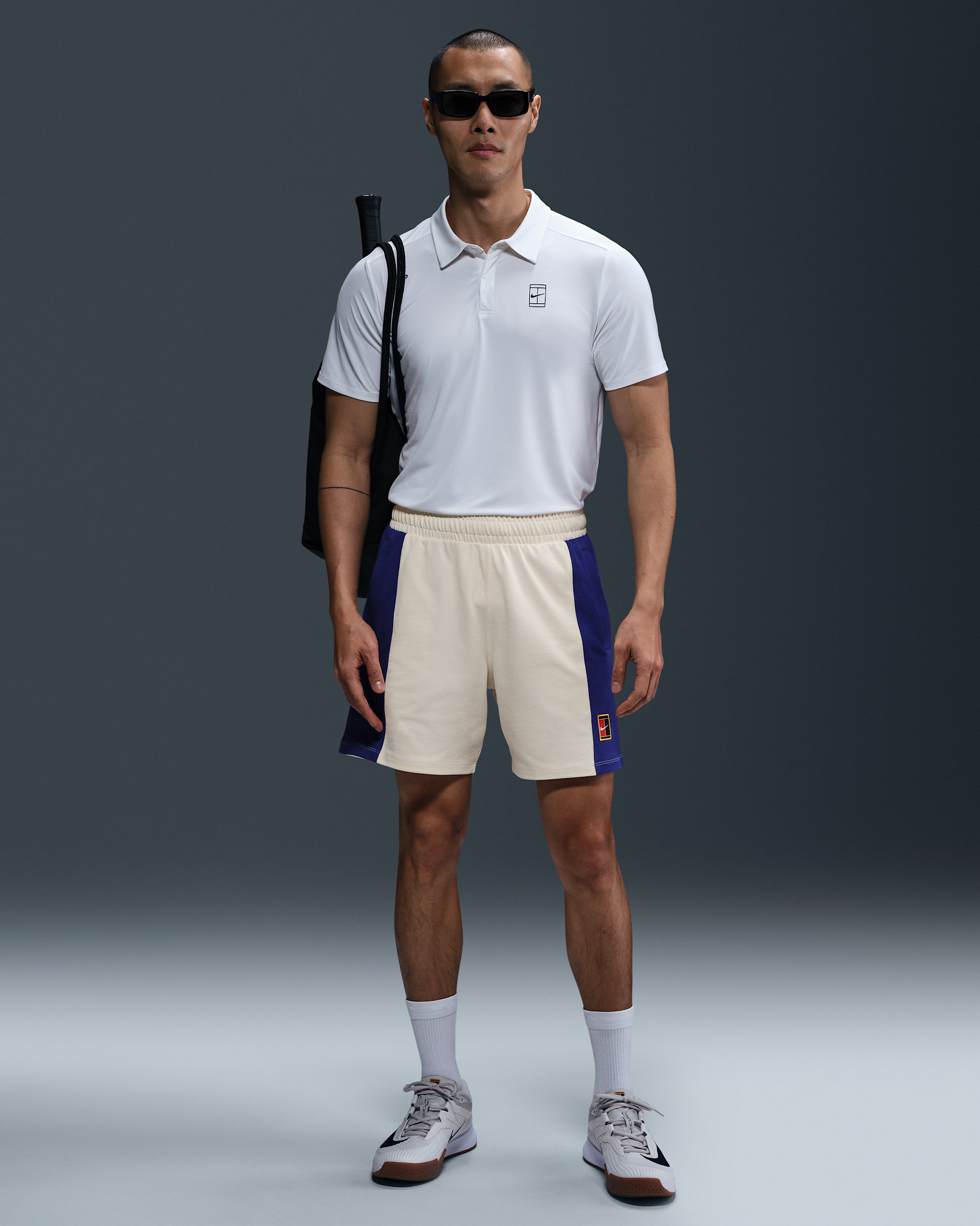 NikeCourt Heritage Tennisshorts (Herren) - Pale Ivory/Deep Night