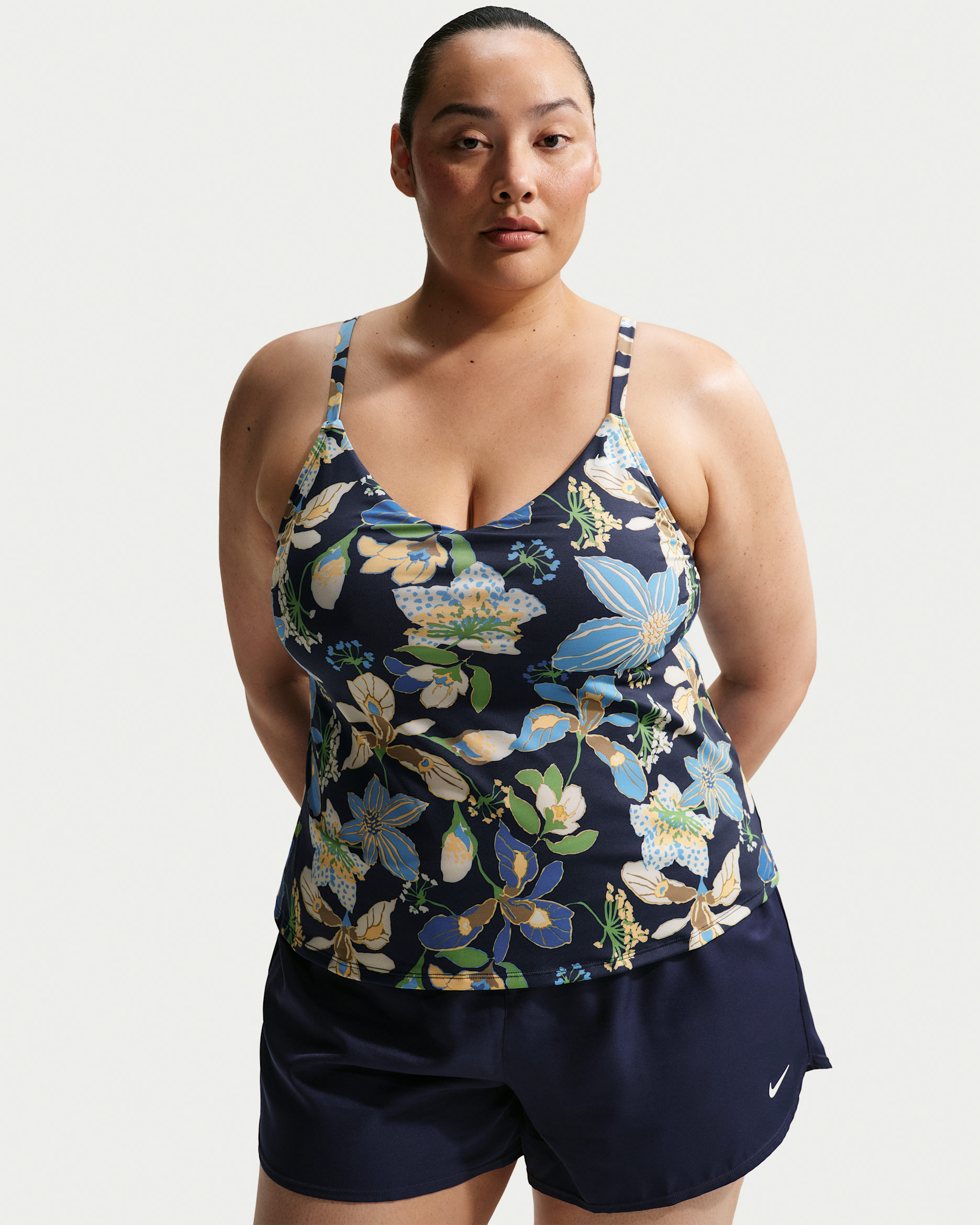 Nike Swim Women's V-Neck Tankini (Plus Size) - Midnight Navy