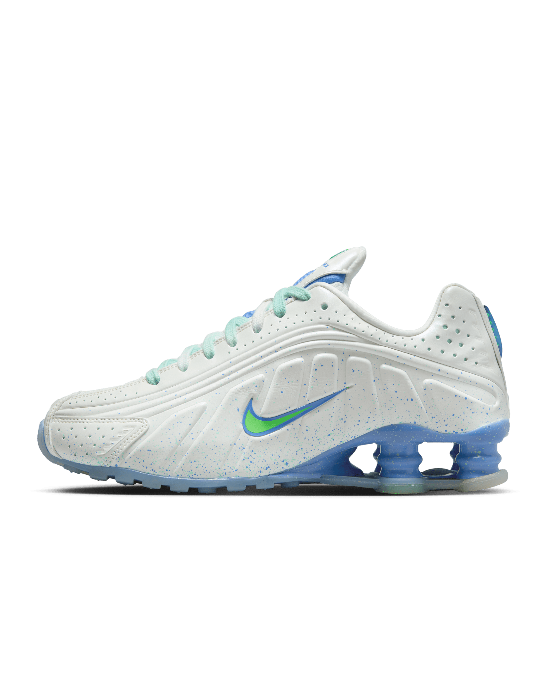 Nike Shox R4 Women's Shoes - Summit White/Royal Pulse/Mint Foam/Green Strike
