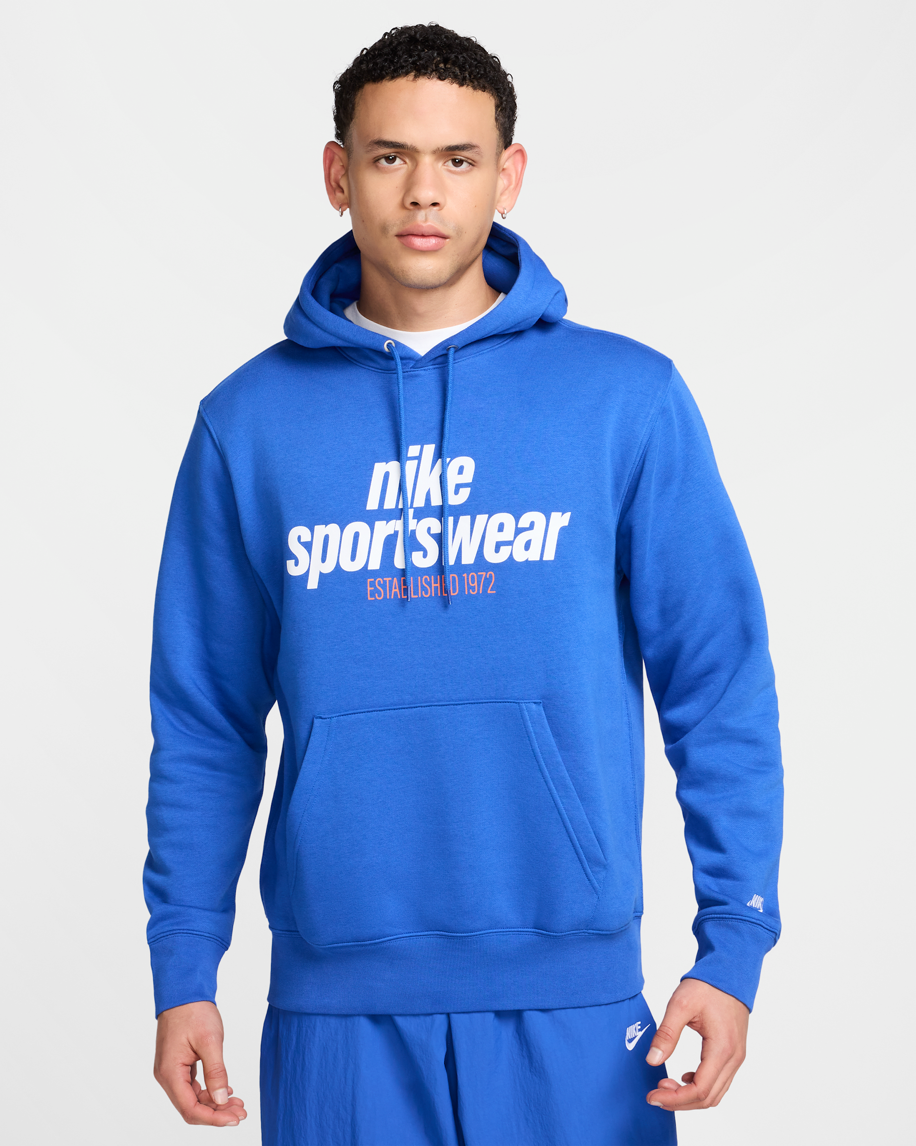 Nike Club Men's Fleece Pullover Hoodie - Game Royal/Game Royal/White