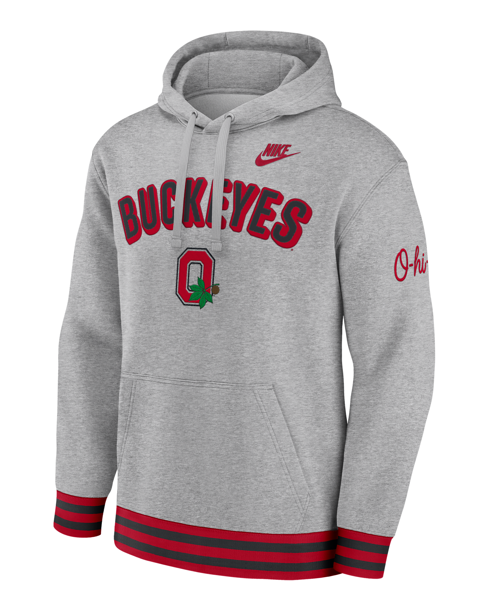 Sudadera con gorro sin cierre universitaria Nike para hombre Ohio State Legacy Retro - Gris oscuro jaspeado