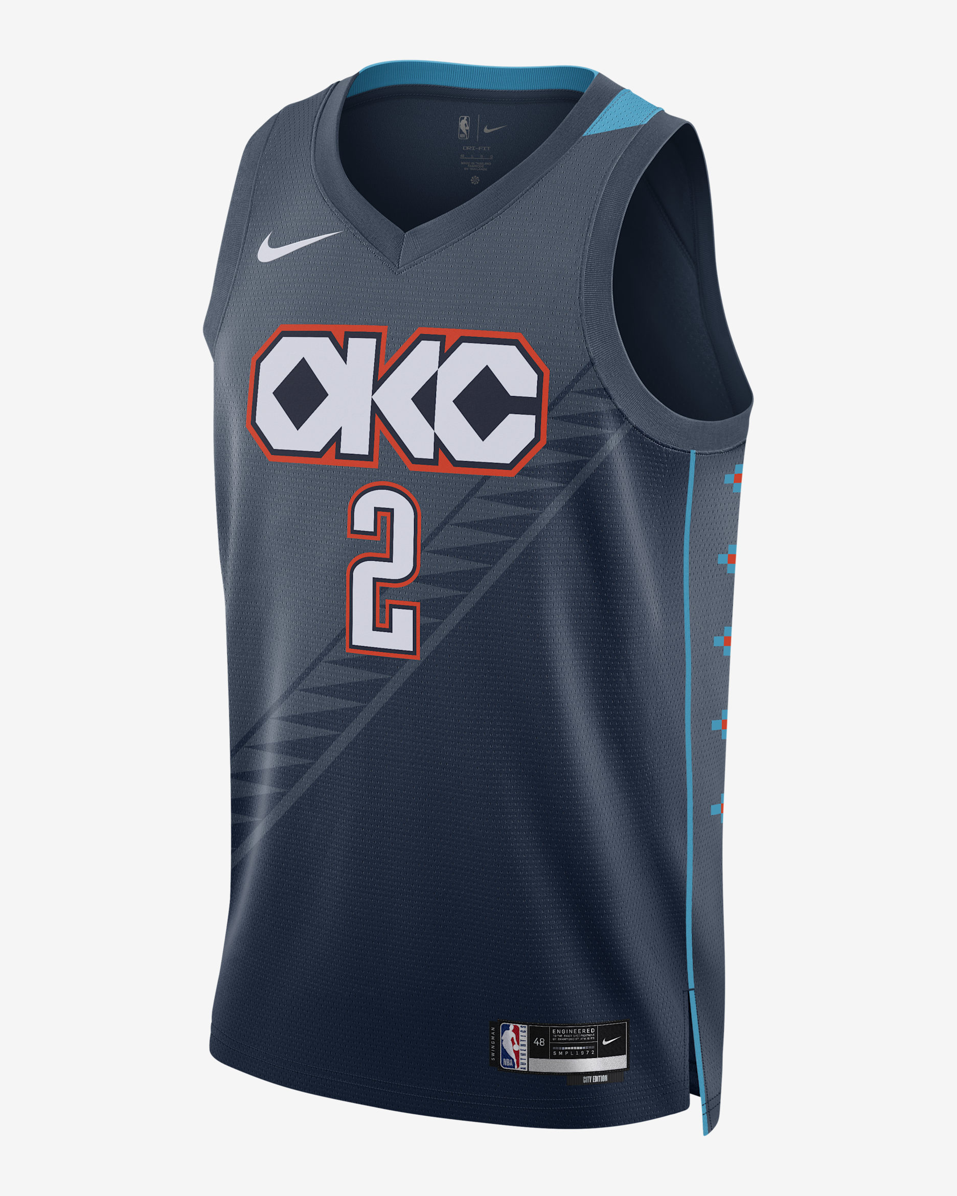 Shai Gilgeous-Alexander Oklahoma City Thunder City Edition Men's Nike NBA Swingman Jersey - Thunder Blue