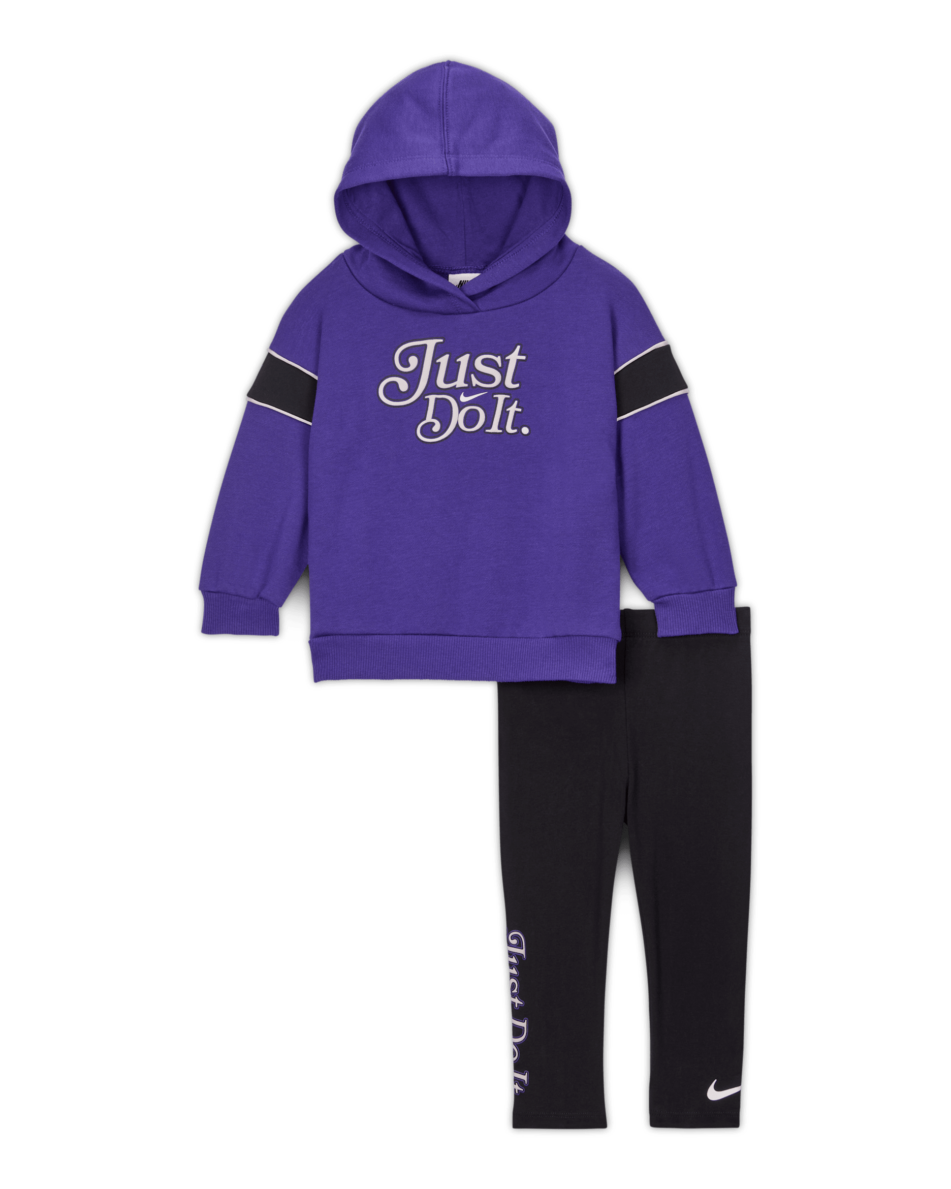 Conjunto de sudadera con gorro sin cierre y leggings para bebé (de 12 a 24 meses) Nike Varsity Prep - Negro