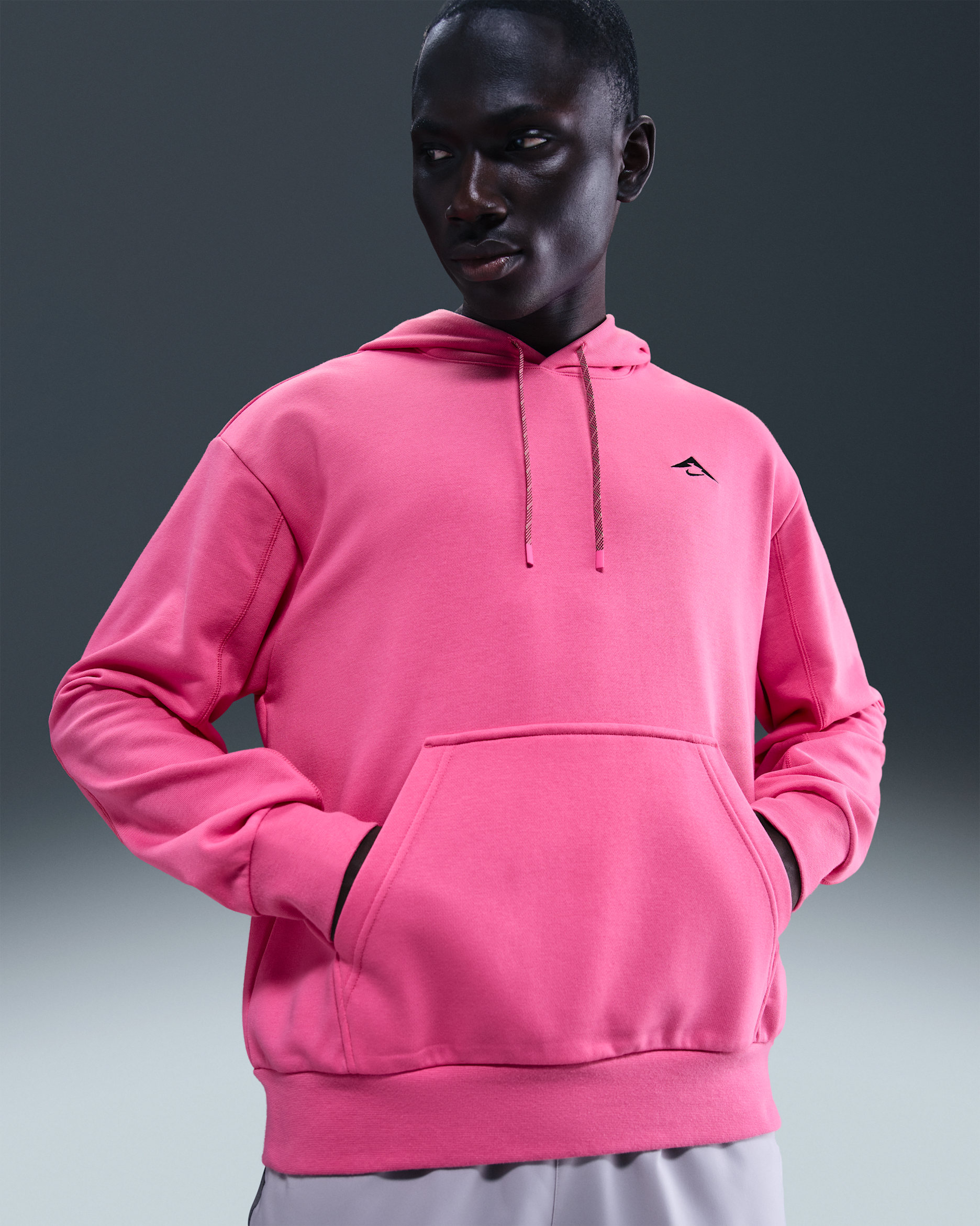 Nike Trail Magic Hour Men's Dri-FIT Running Hoodie - Pinksicle/Black