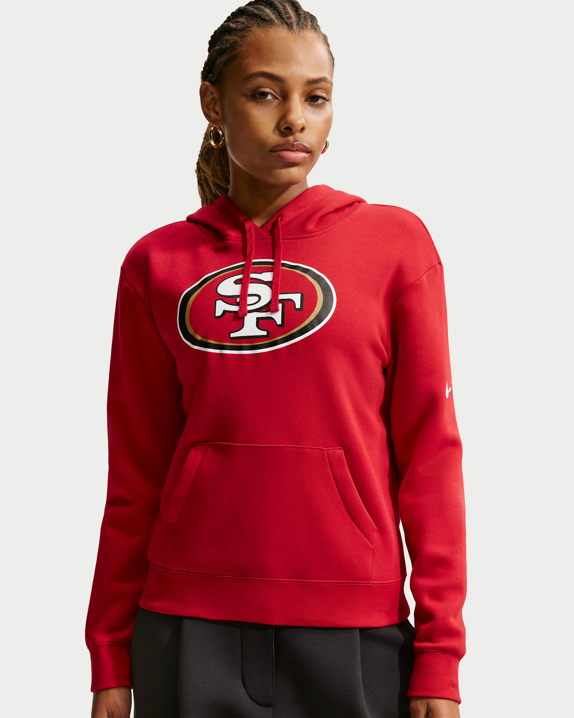 Sudadera con gorro sin cierre Nike de la NFL para mujer San Francisco 49ers Club - Rojo gimnasio