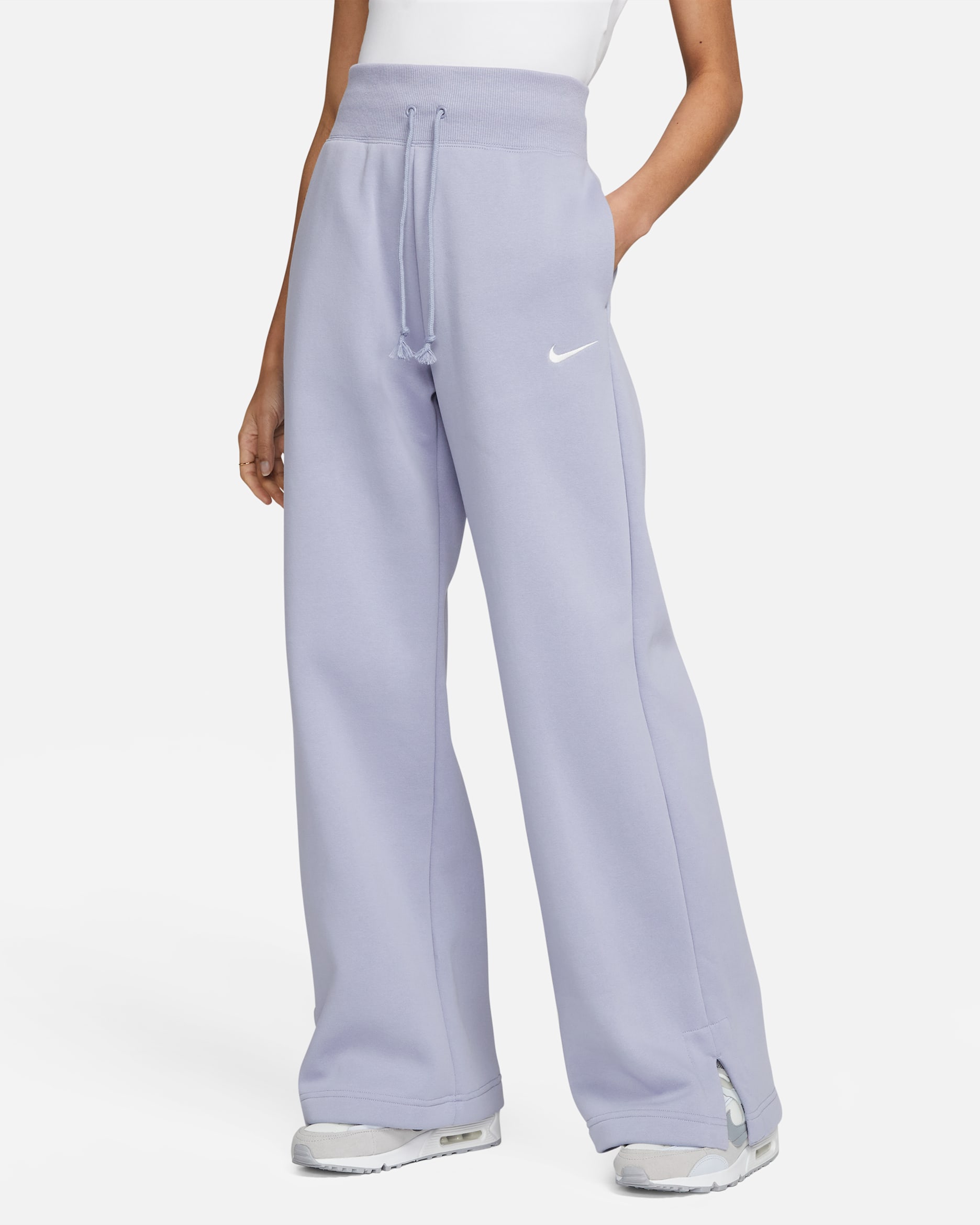 Nike Sportswear Phoenix Fleece Women's High-Waisted Wide-Leg Sweatpants - Indigo Haze/Sail