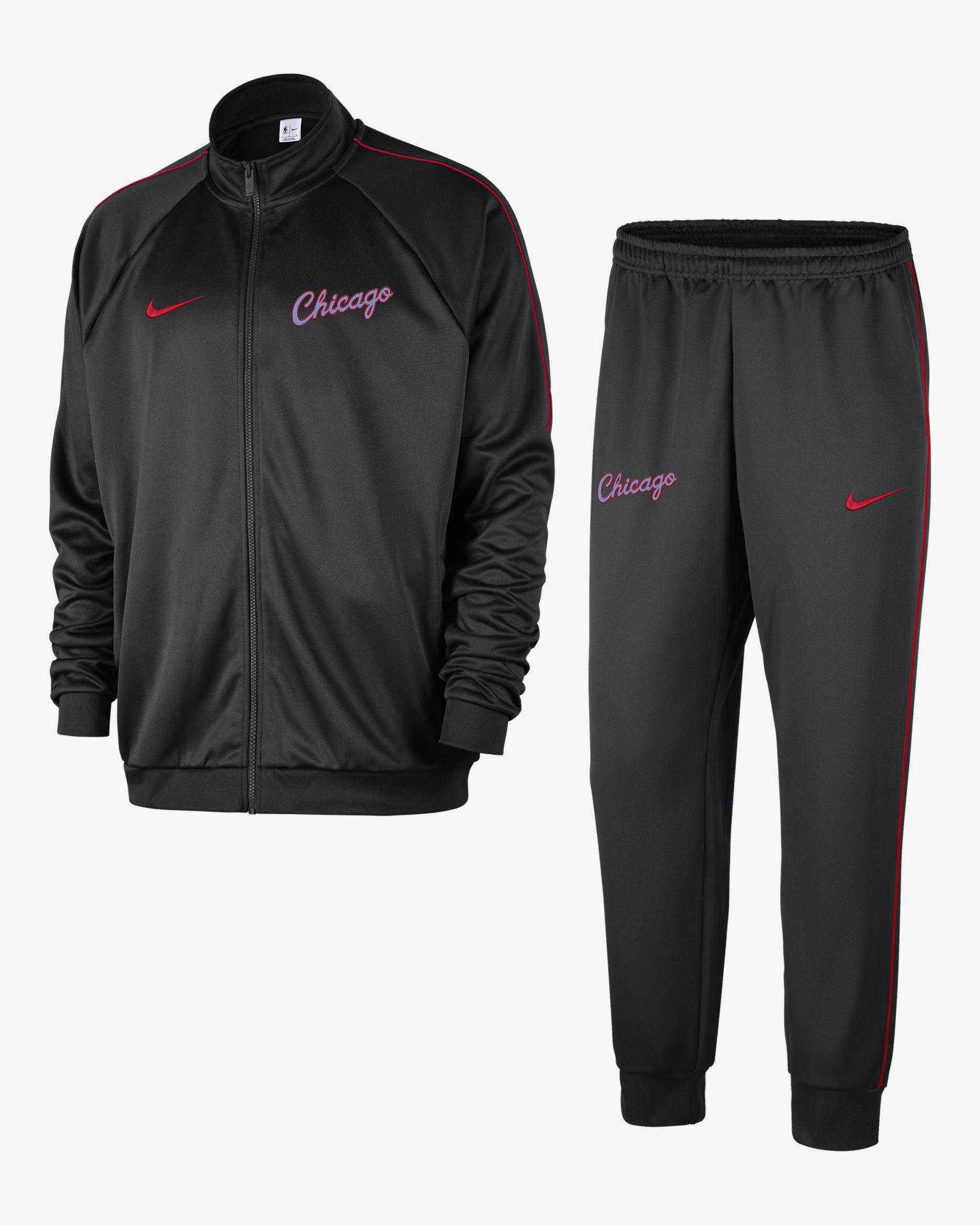 Chicago Bulls City Edition Nike NBA Club Peak-tracksuit til mænd - sort/University Red