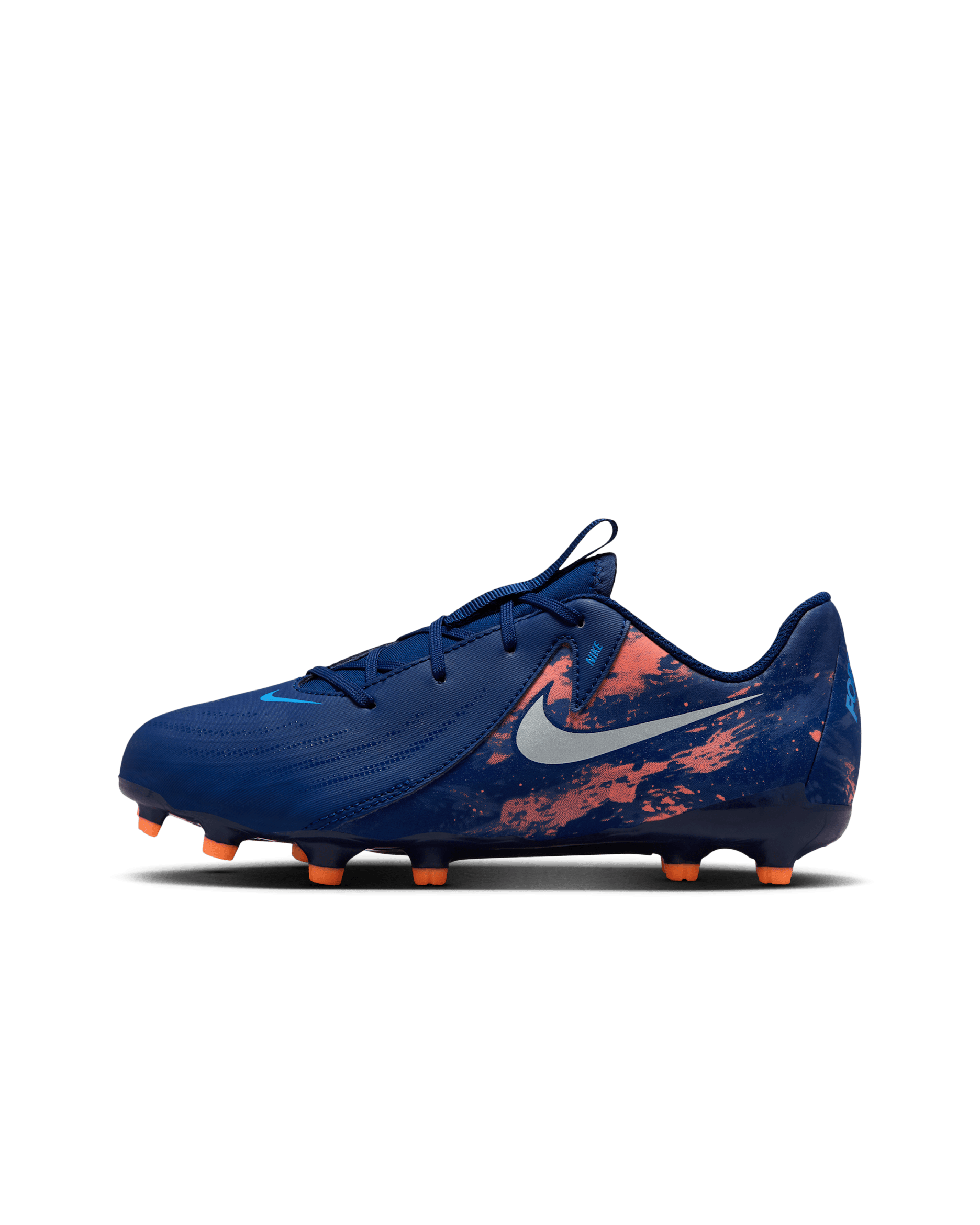 Nike Jr. Phantom GX 2 Academy 'Erling Haaland' low-top voetbalschoenen voor kids (meerdere ondergronden) - Blue Void/Chrome
