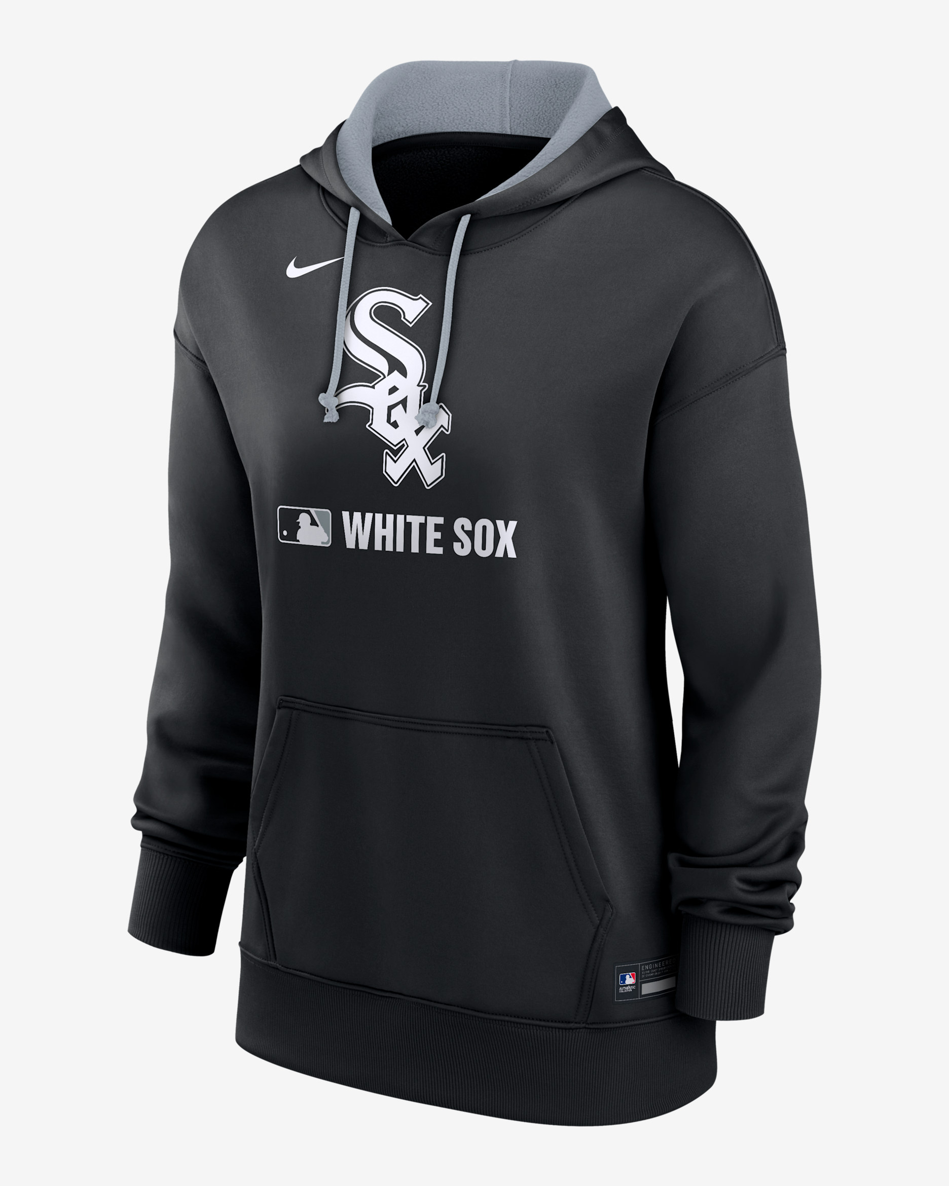 Sudadera con gorro sin cierre Nike Therma de la MLB para mujer Chicago White Sox Authentic Collection - Negro
