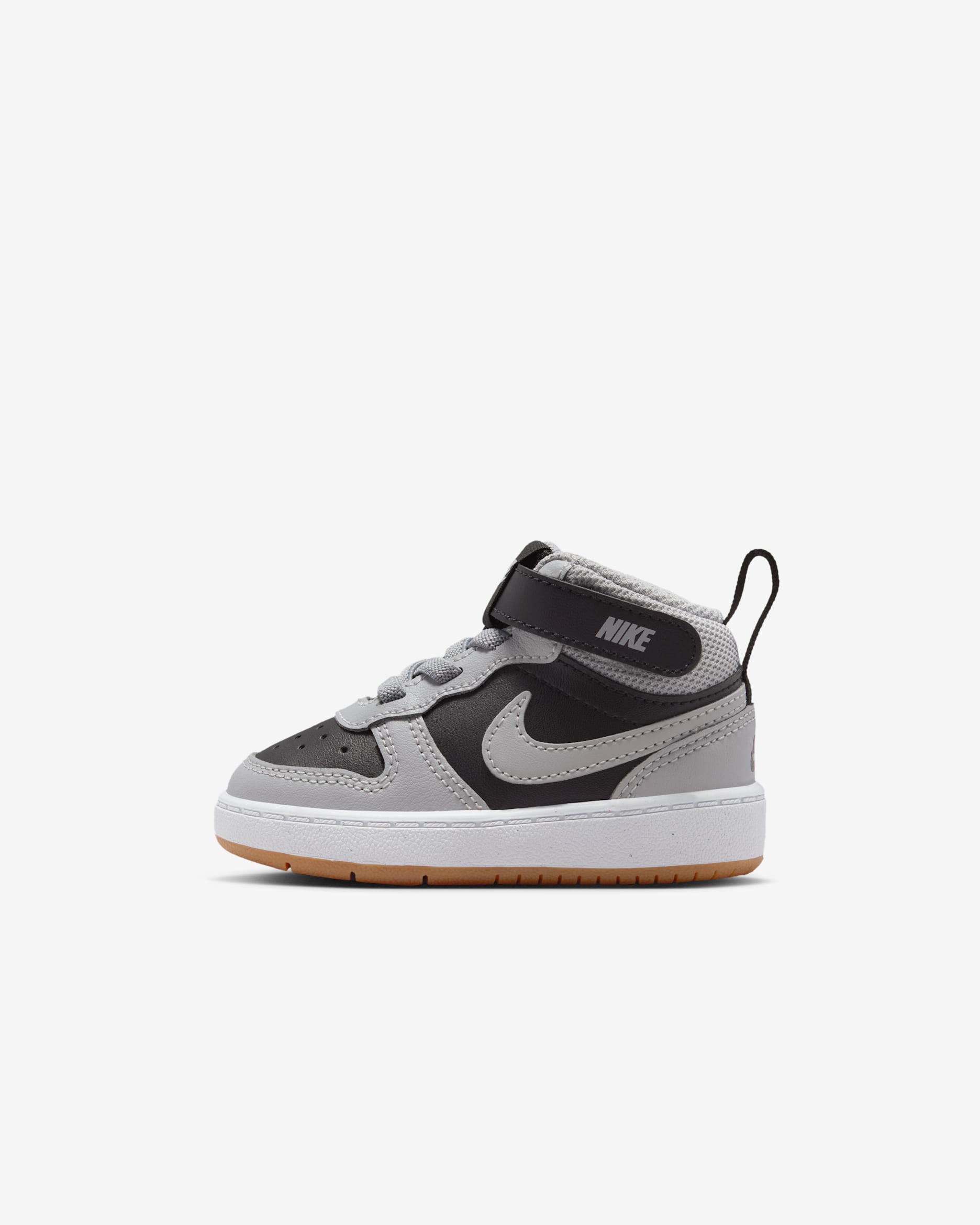 Nike Court Borough Mid 2 Baby/Toddler Shoes - Black/White/Gum Medium Brown/Light Smoke Grey