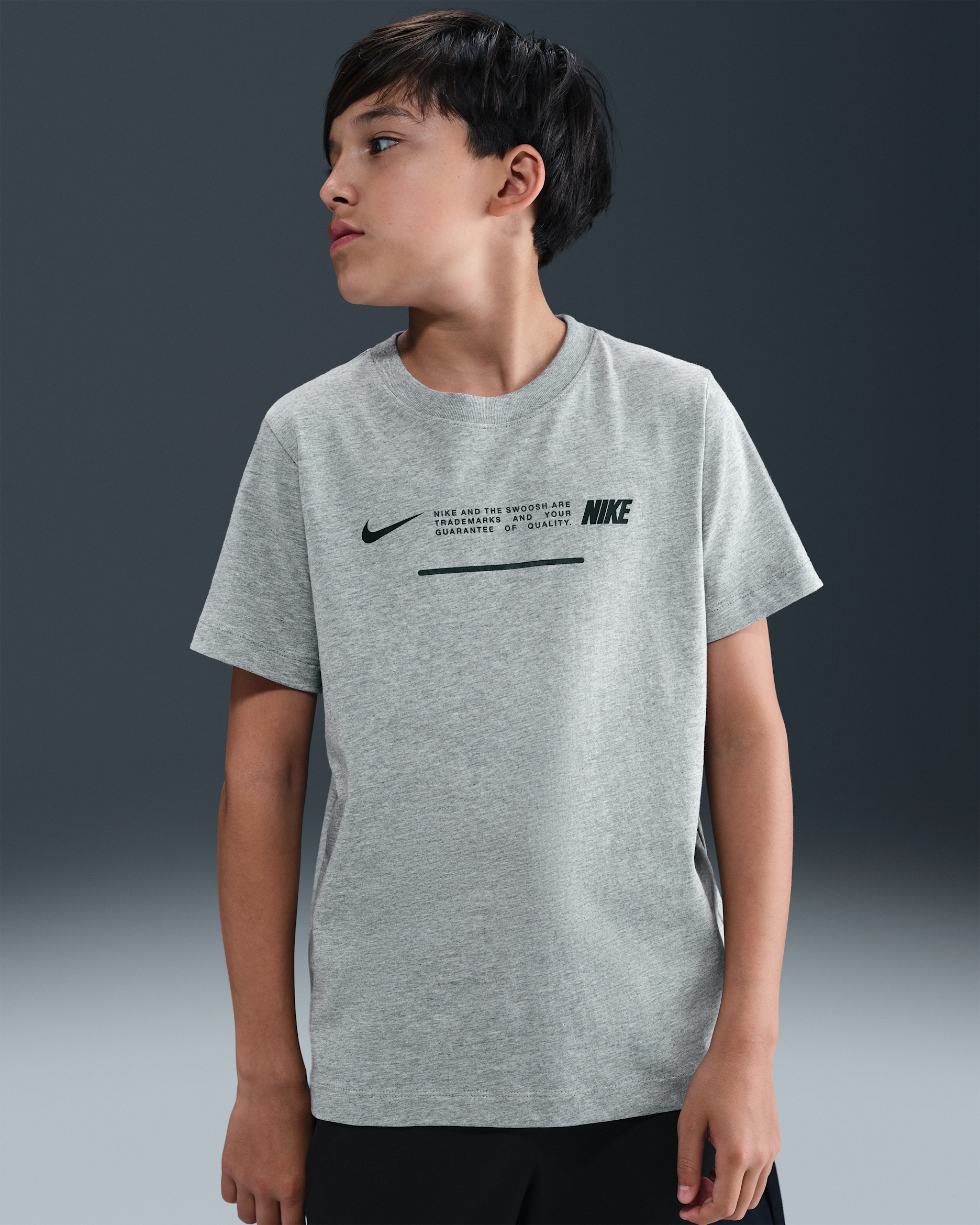 T-shirt dla dużych dzieci Nike Sportswear - Dark Grey Heather