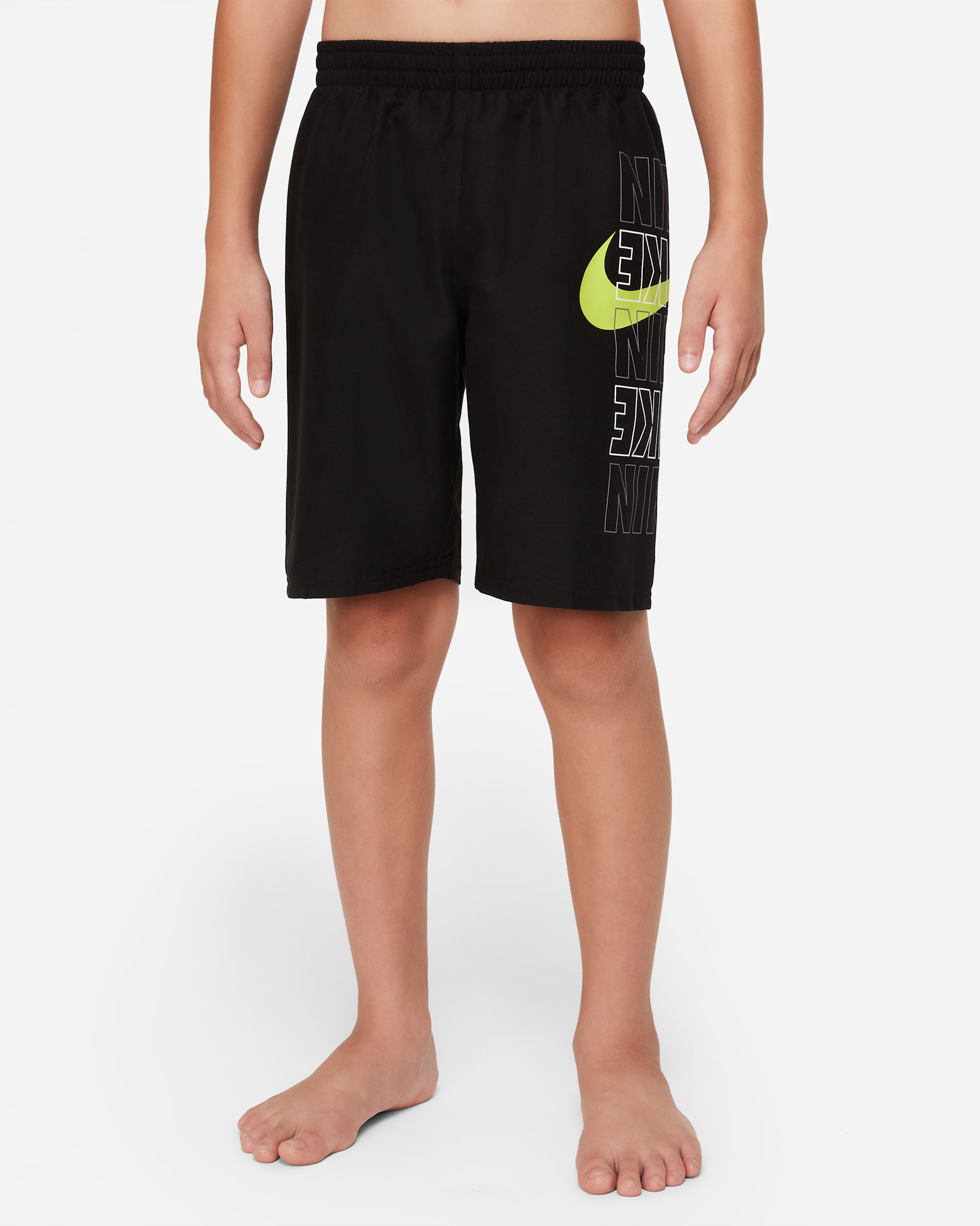 Nike Block Logo Big Kids' (Boys') Breaker 8" Volley Shorts - Black