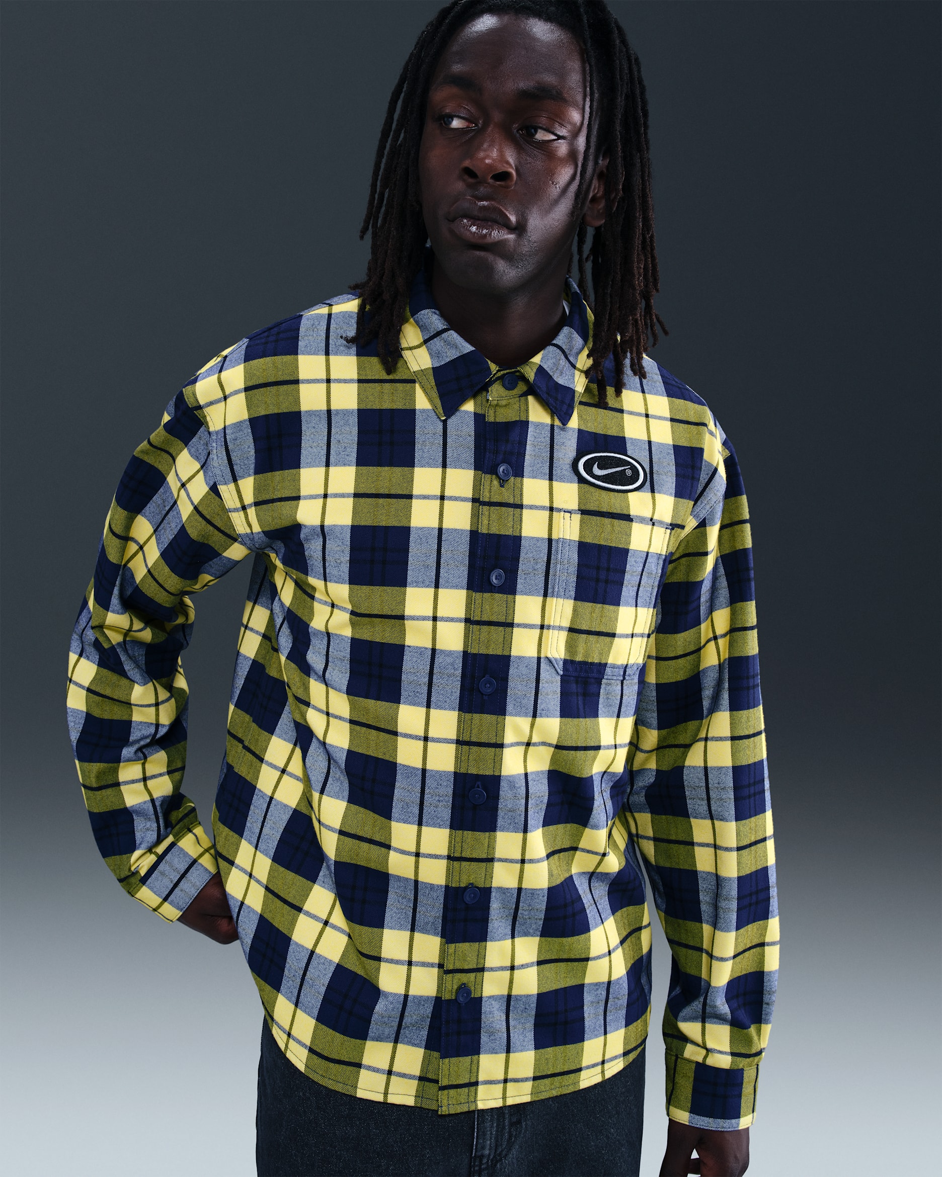 Nike SB x Eric Koston Skate Flannel - Midnight Navy/Speed Yellow