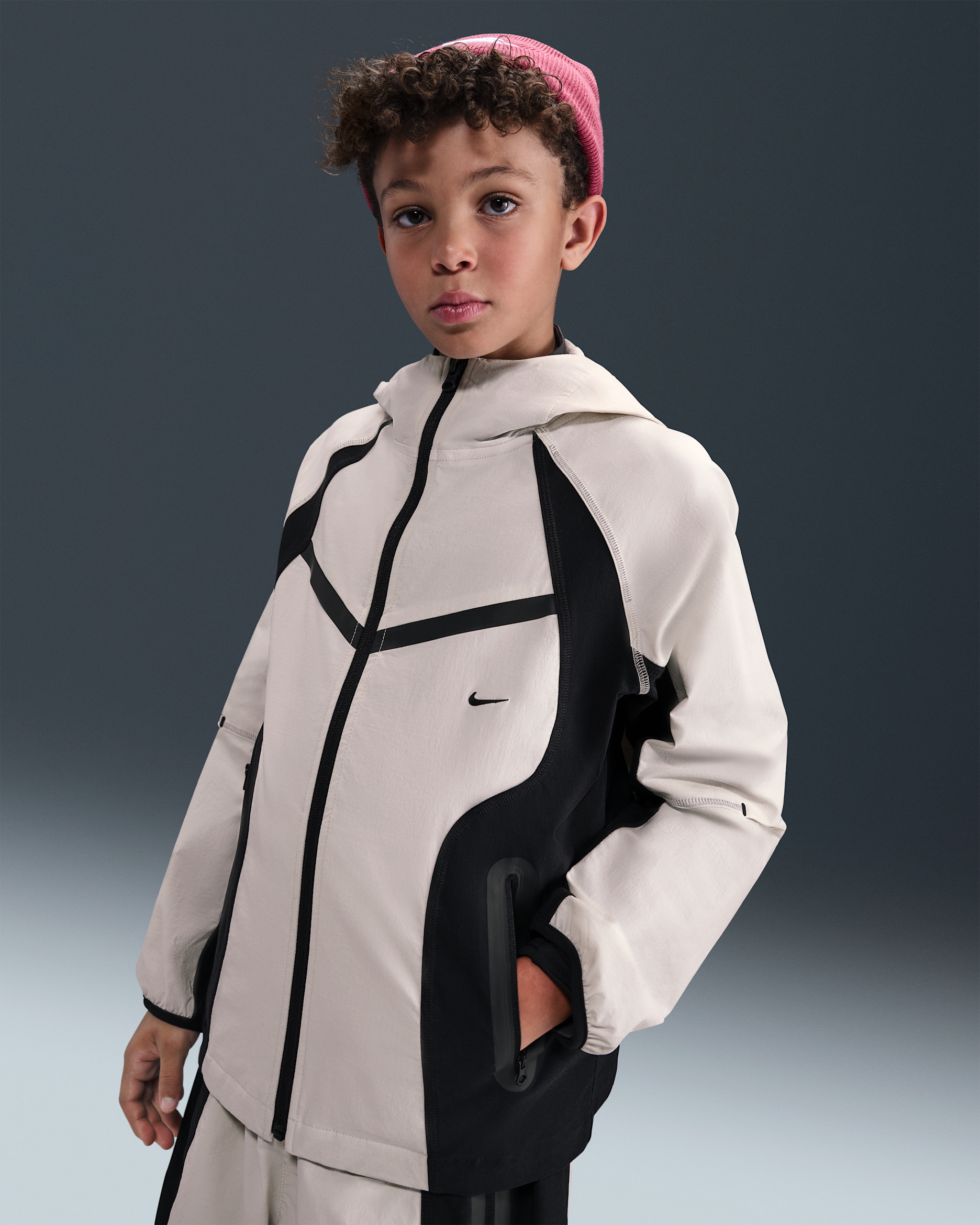 Nike Tech Chaqueta de tejido Woven - Niño - Light Bone/Negro/Negro