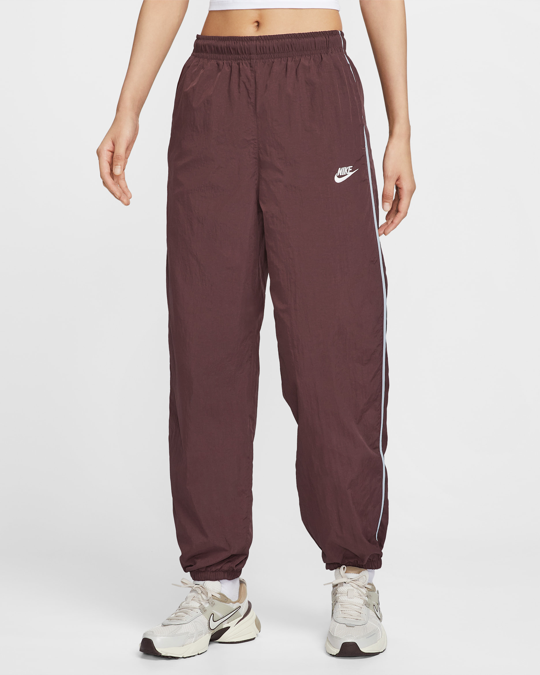 Nike Sportswear Windrunner Women's Woven Trousers - Burgundy Crush/Celestine Blue/Sail