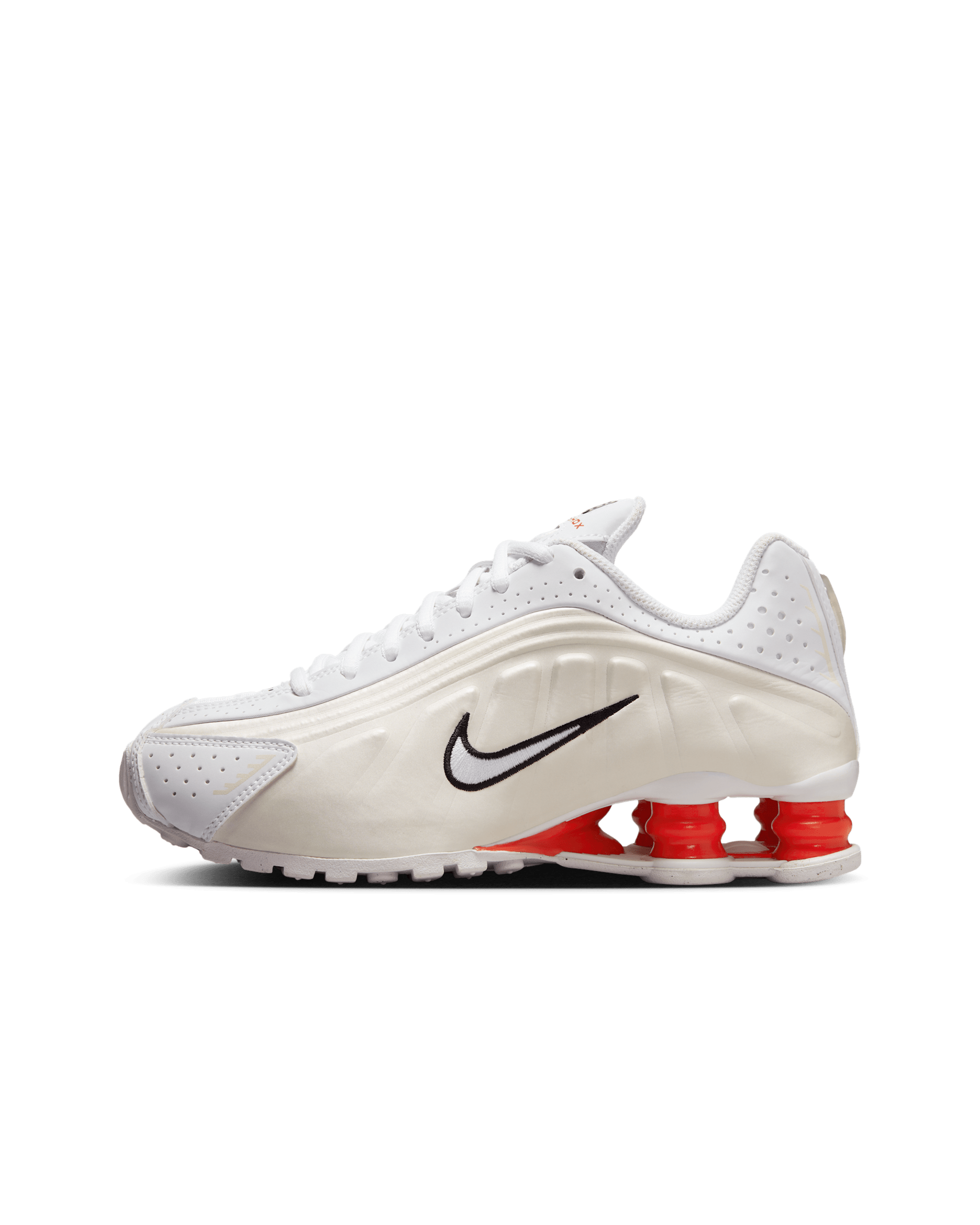 Nike Shox R4 Older Kids' Shoes - White/Phantom/Picante Red/White