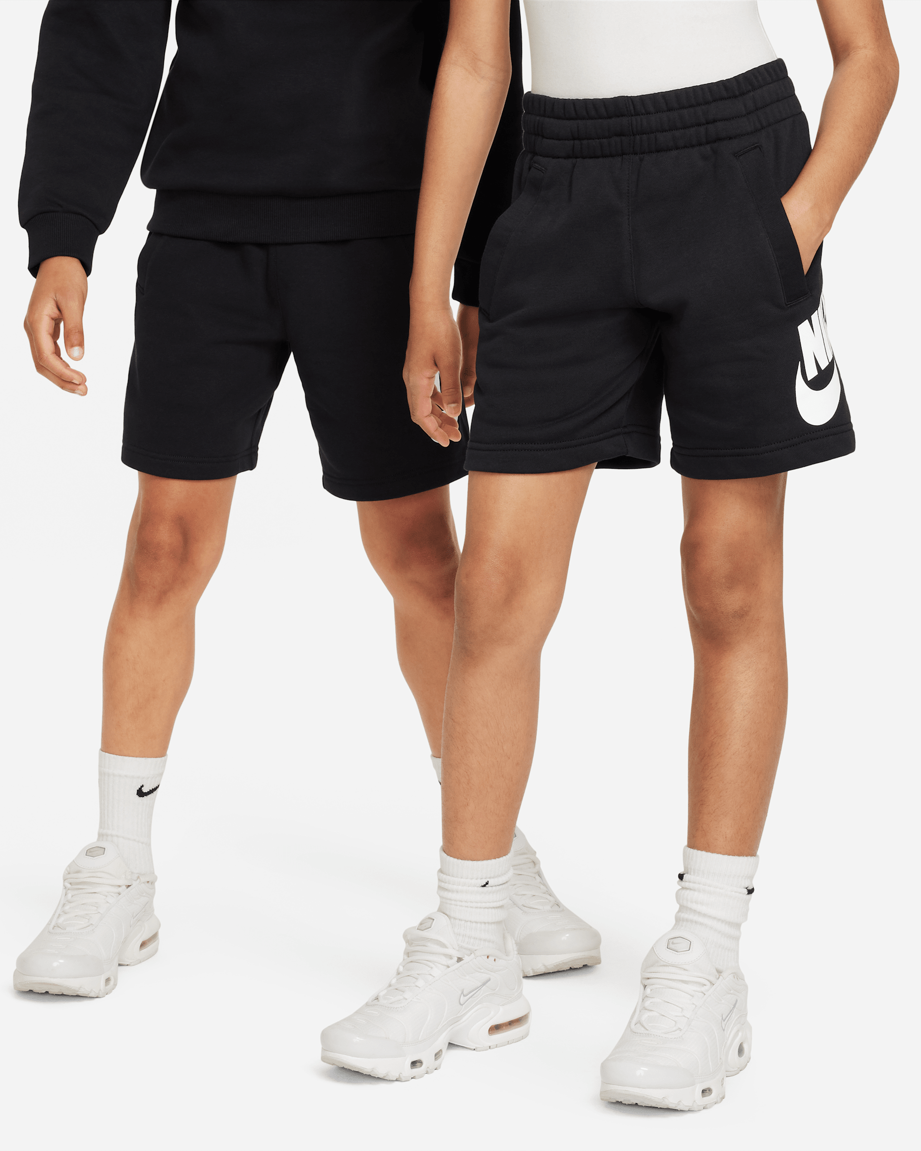 Nike Sportswear Club Fleece Older Kids' French Terry Shorts - Black/White