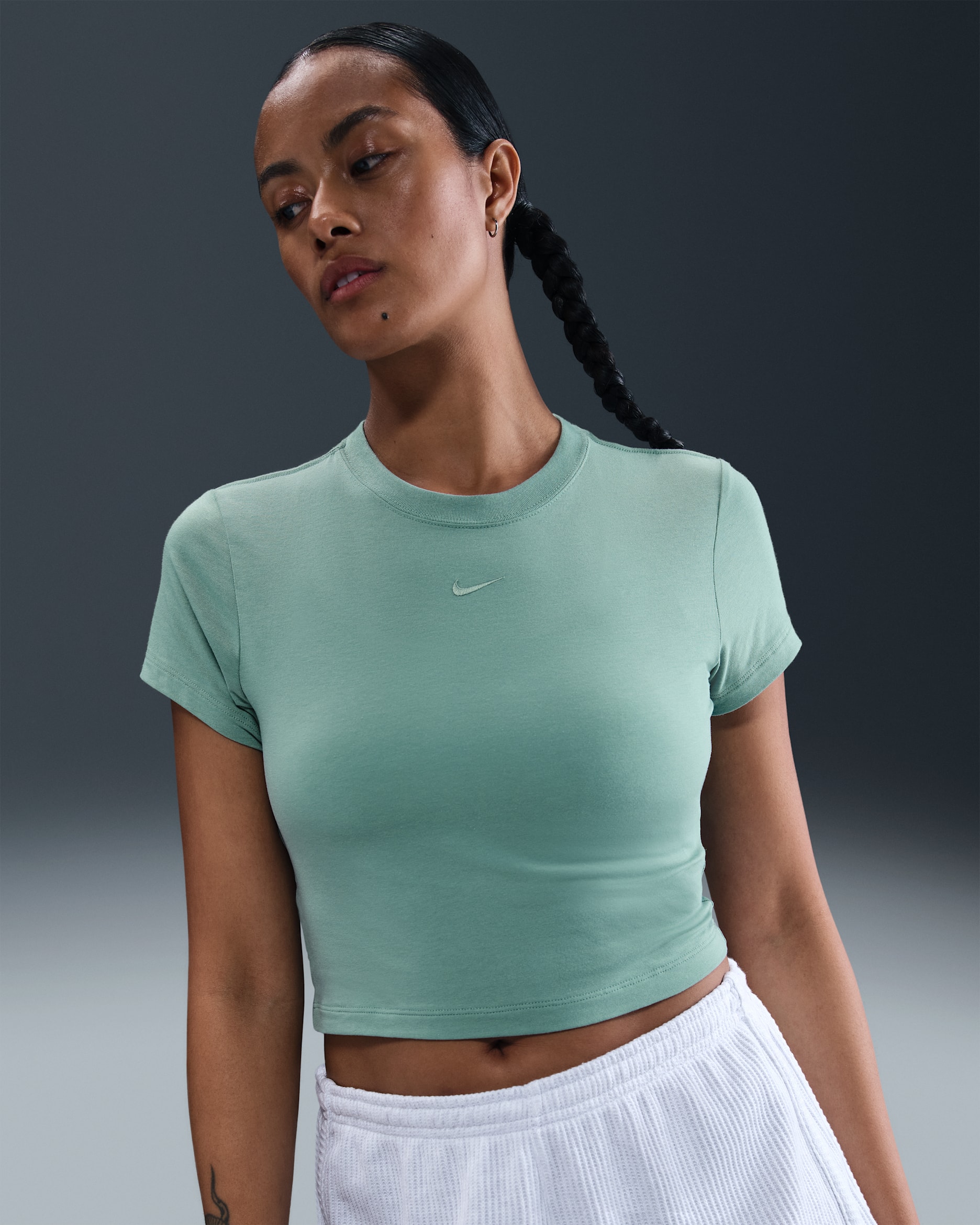 Playera cropped para mujer Nike Sportswear Chill Knit - Cañón