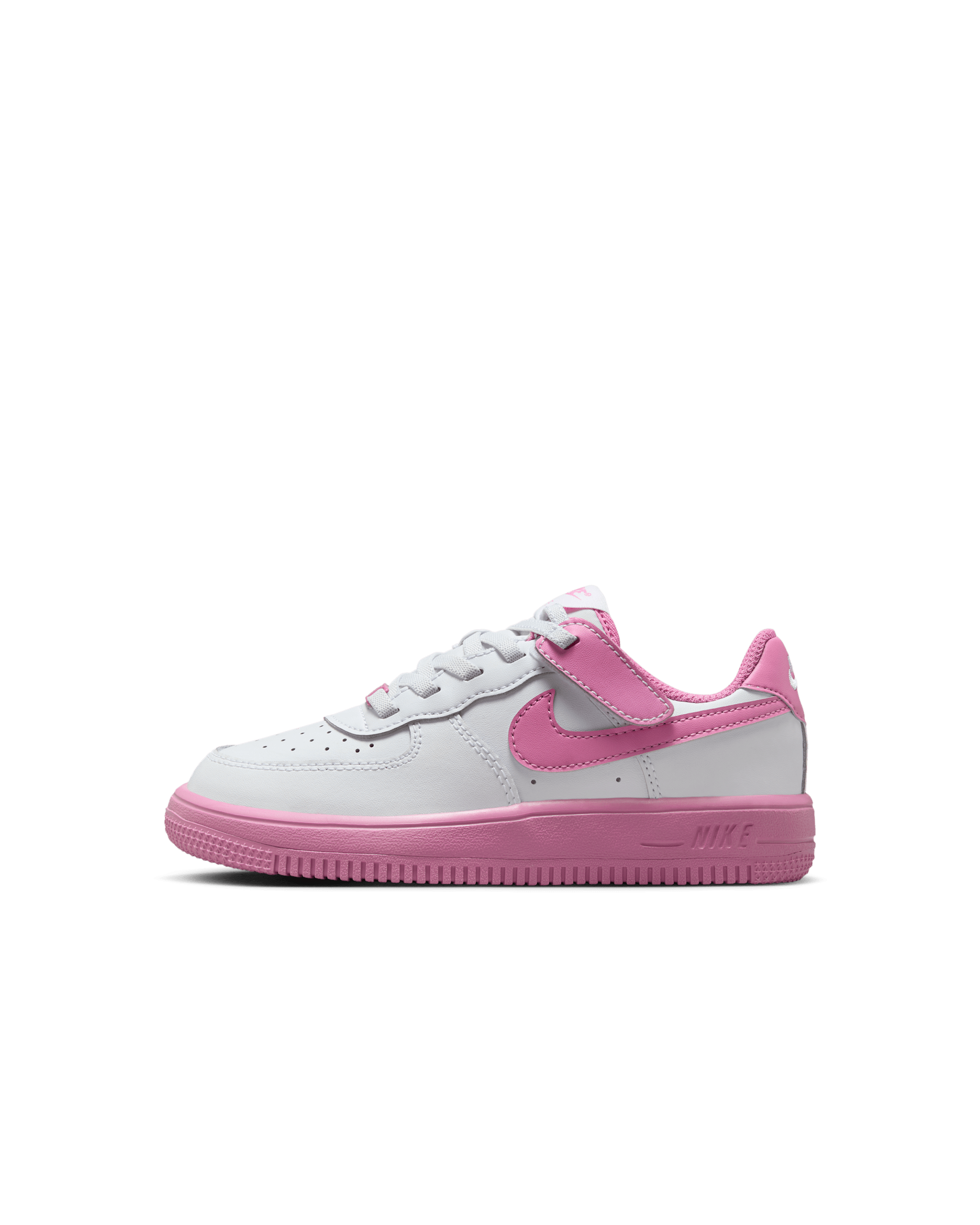 Nike Force 1 Low EasyOn Little Kids' Shoes - White/Magic Flamingo