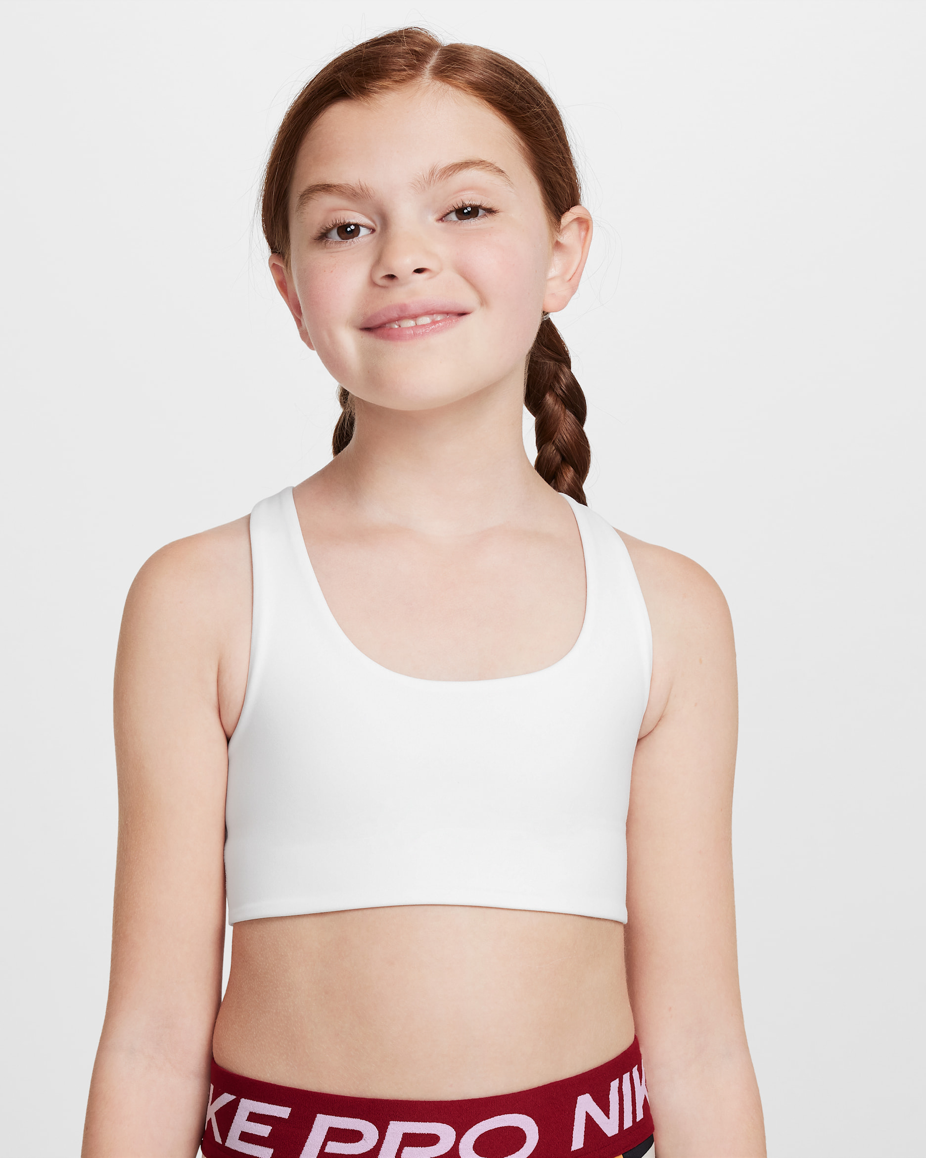 Nike One Older Kids' (Girls') Long-Line Sports Bra - White/Black