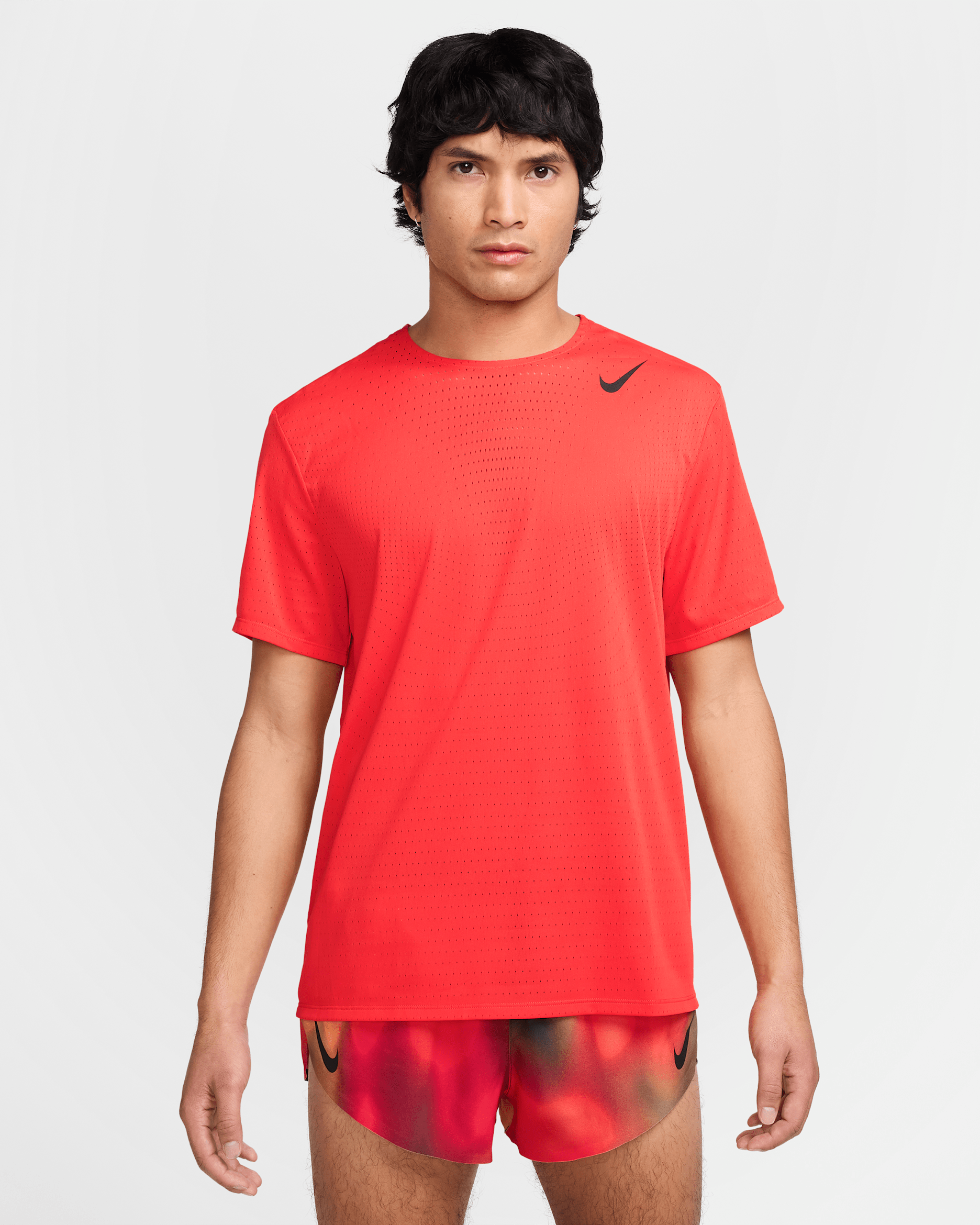 Nike AeroSwift Men's Dri-FIT ADV Short-Sleeve Running Top - Light Crimson/Black