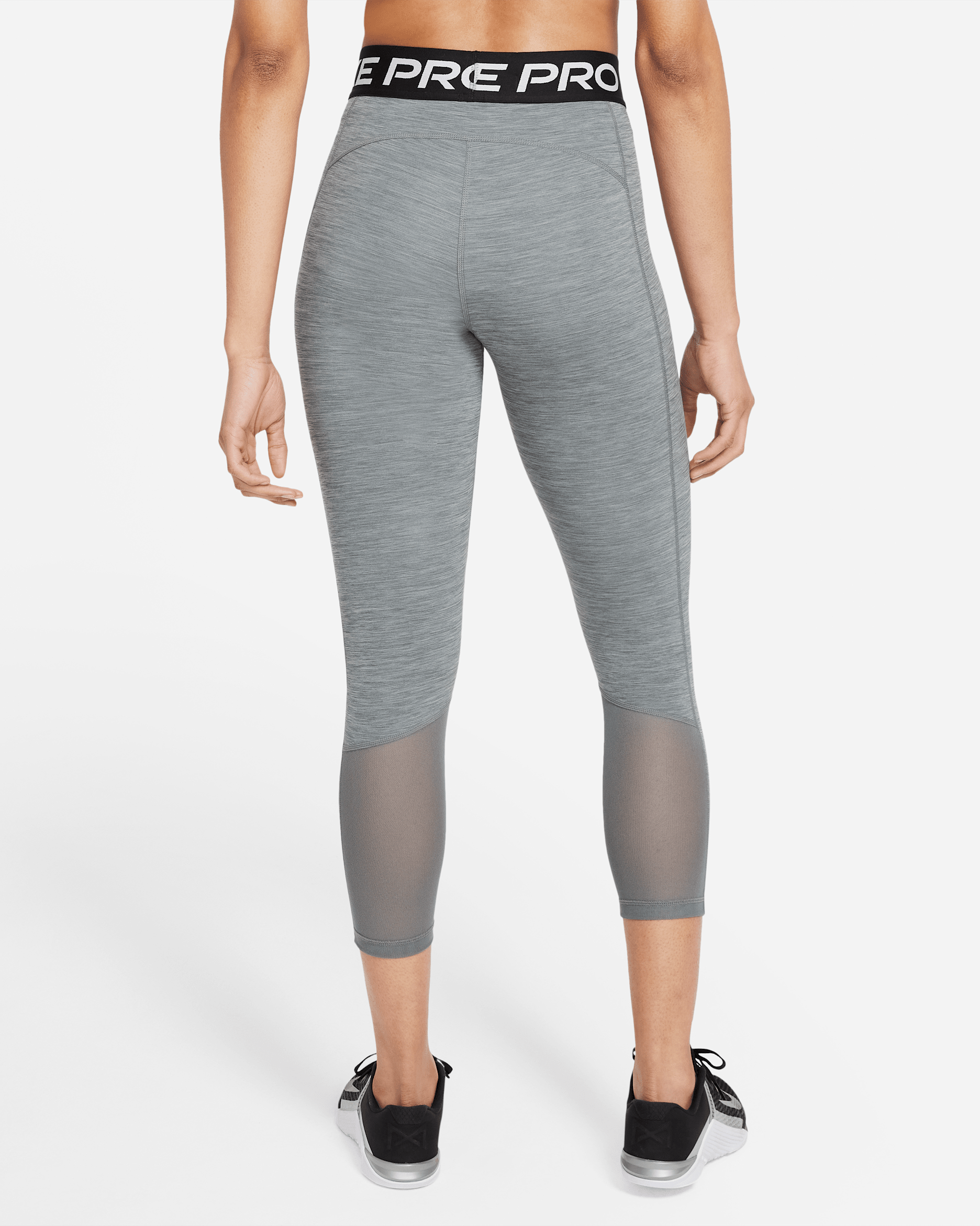 Nike Pro Women's Mid-Rise Crop Mesh Panel Leggings