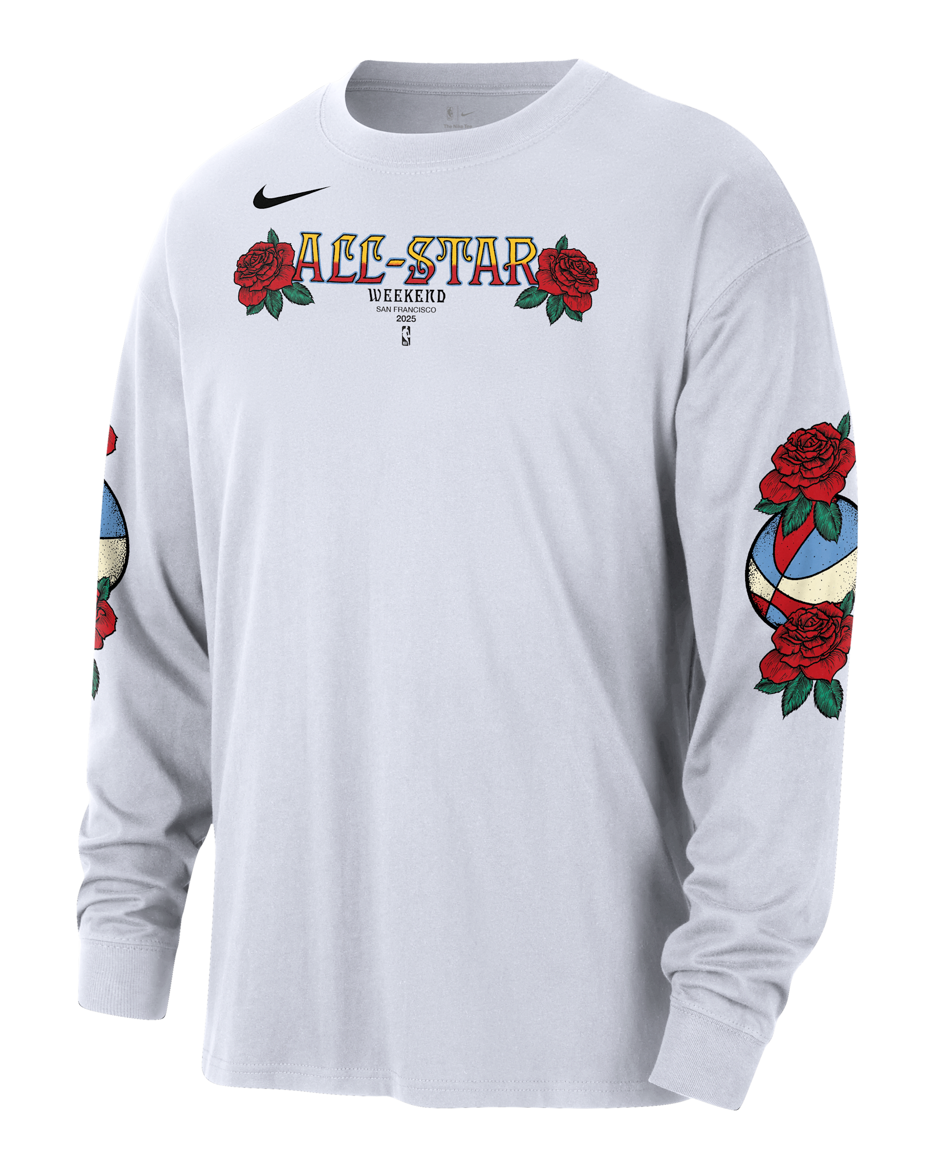 2025 All-Star Weekend Men's Nike NBA Long-Sleeve Max90 T-Shirt - White
