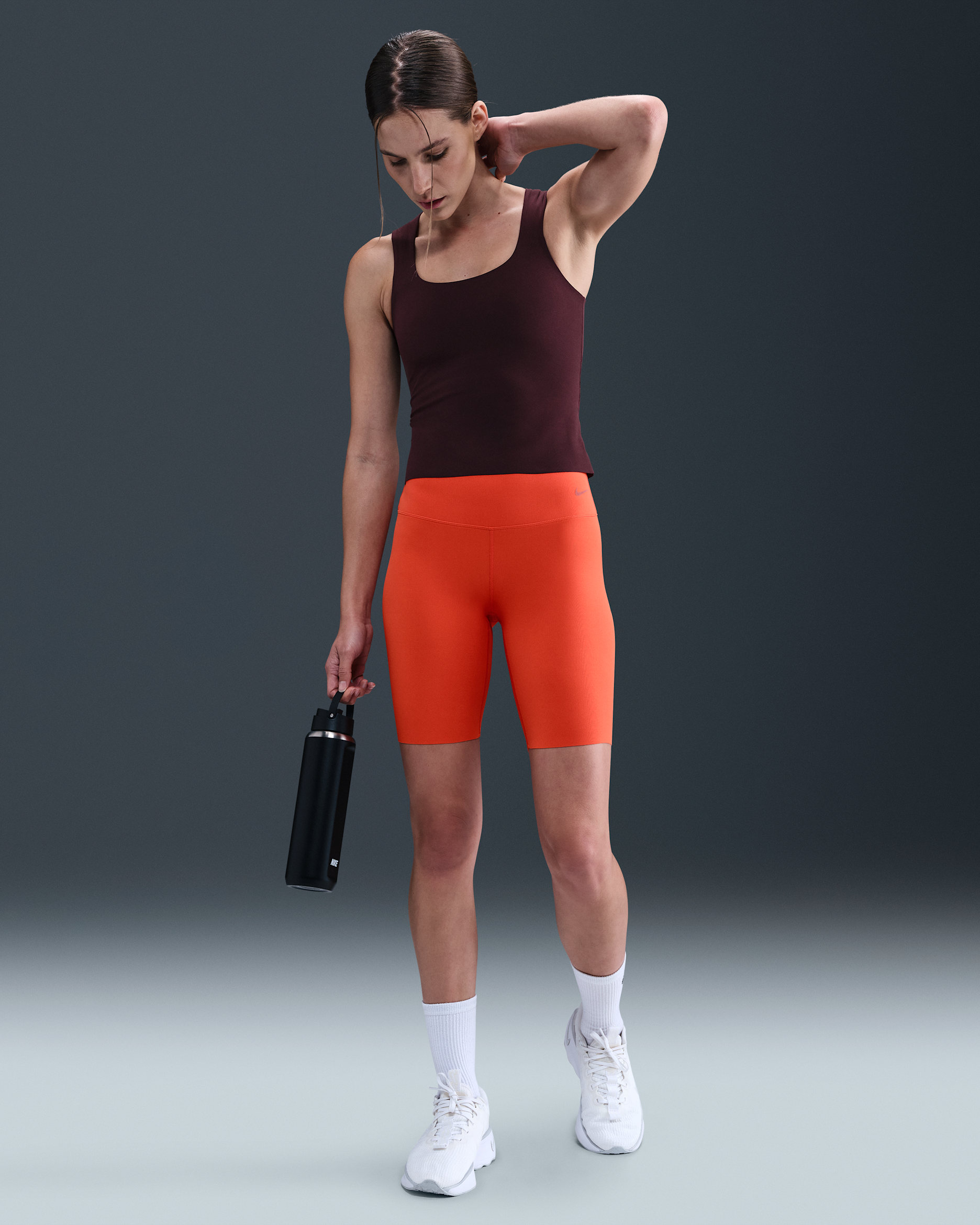 Nike Zenvy Women's High-Waisted 8" Biker Shorts - Picante Red/Black