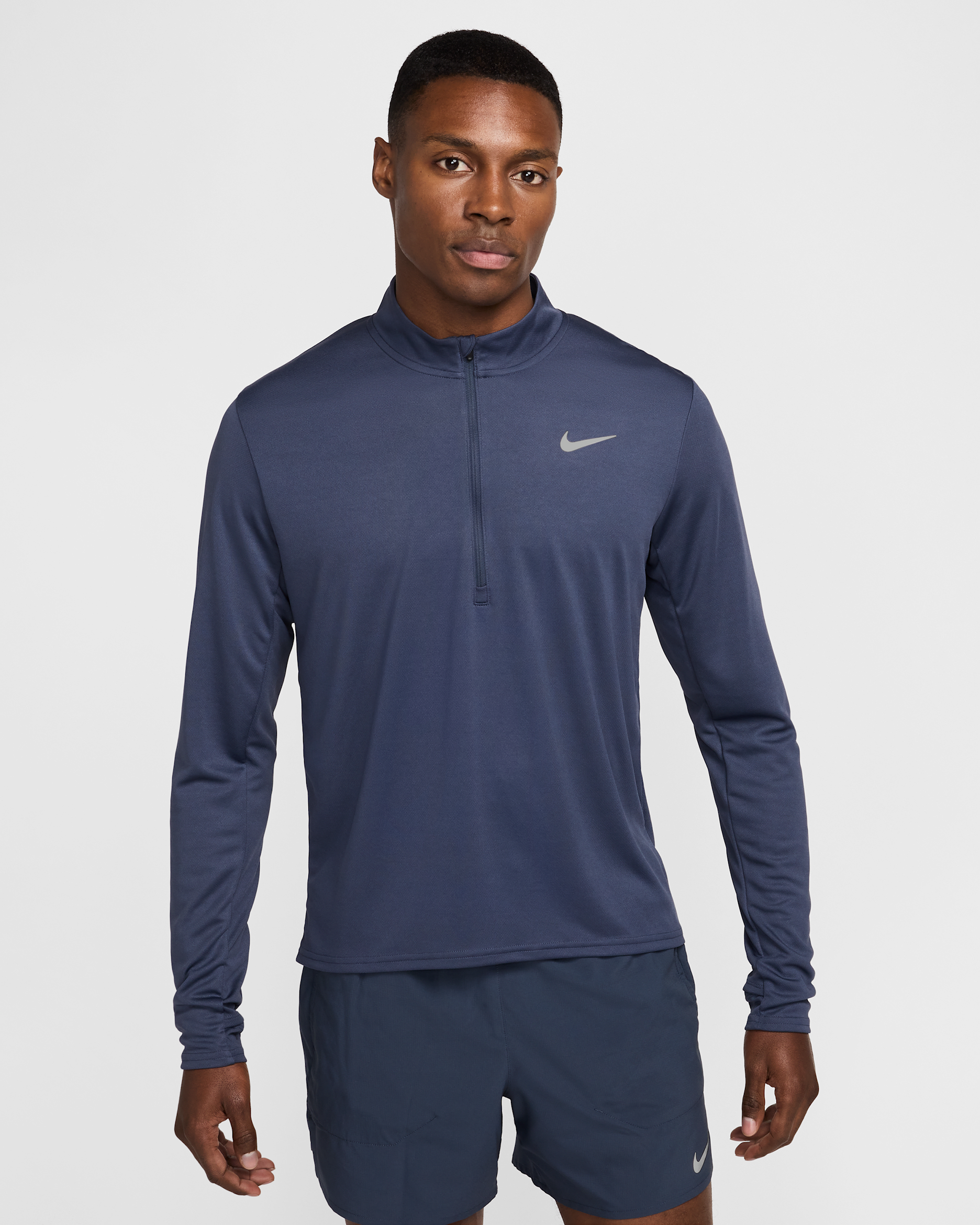 Męska koszulka do biegania z zamkiem 1/2 Dri-FIT Nike Pacer - Thunder Blue