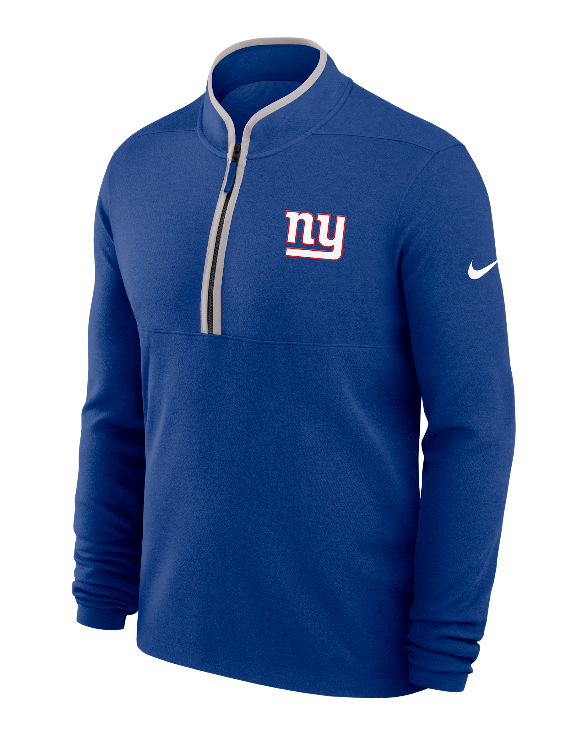 New York Giants Logo Victory Men's Nike Dri-FIT NFL 1/2-Zip Long-Sleeve Top - Blue