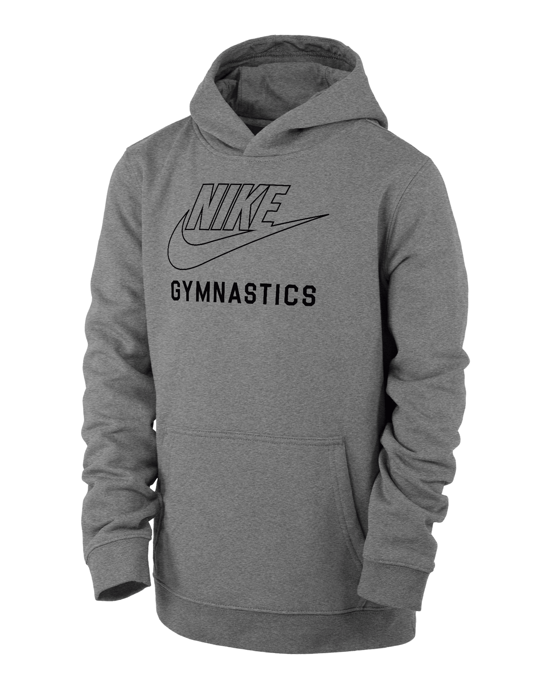 Nike Swoosh Club Fleece Big Kids' Gymnastics Pullover Hoodie - Dark Grey Heather