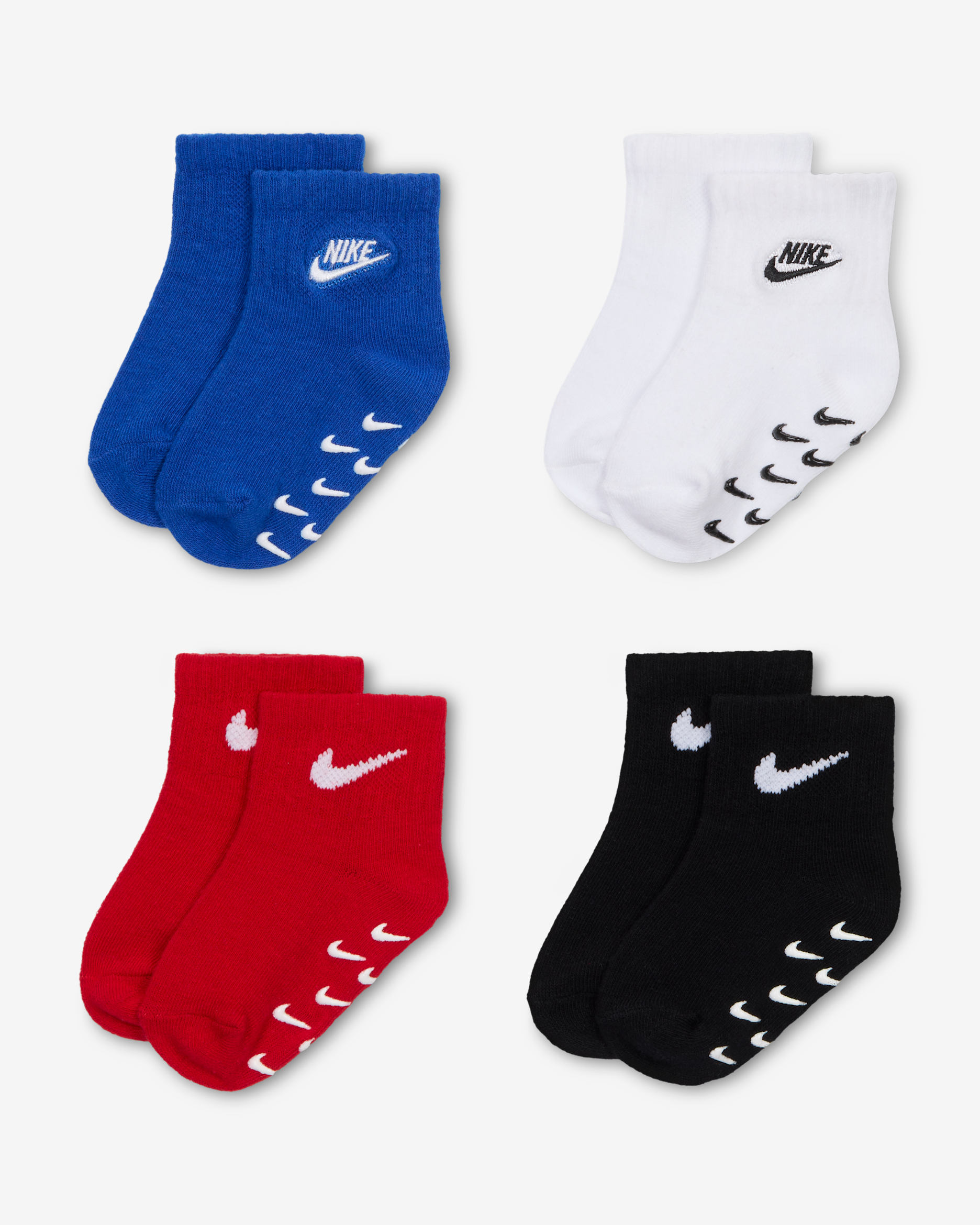 Calcetines con agarre con logotipo para bebé (4 pares) (3 a 6 meses) Nike - Royal juego